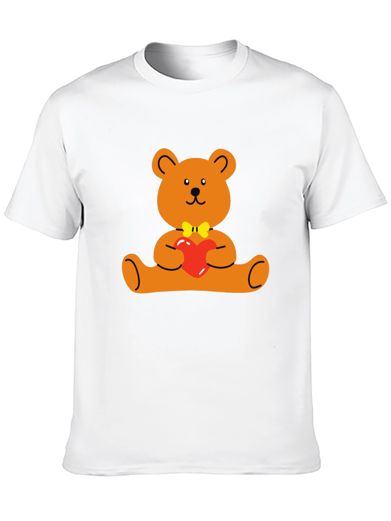 Cute Teddy Bear Holding Heart Graphic T-Shirt