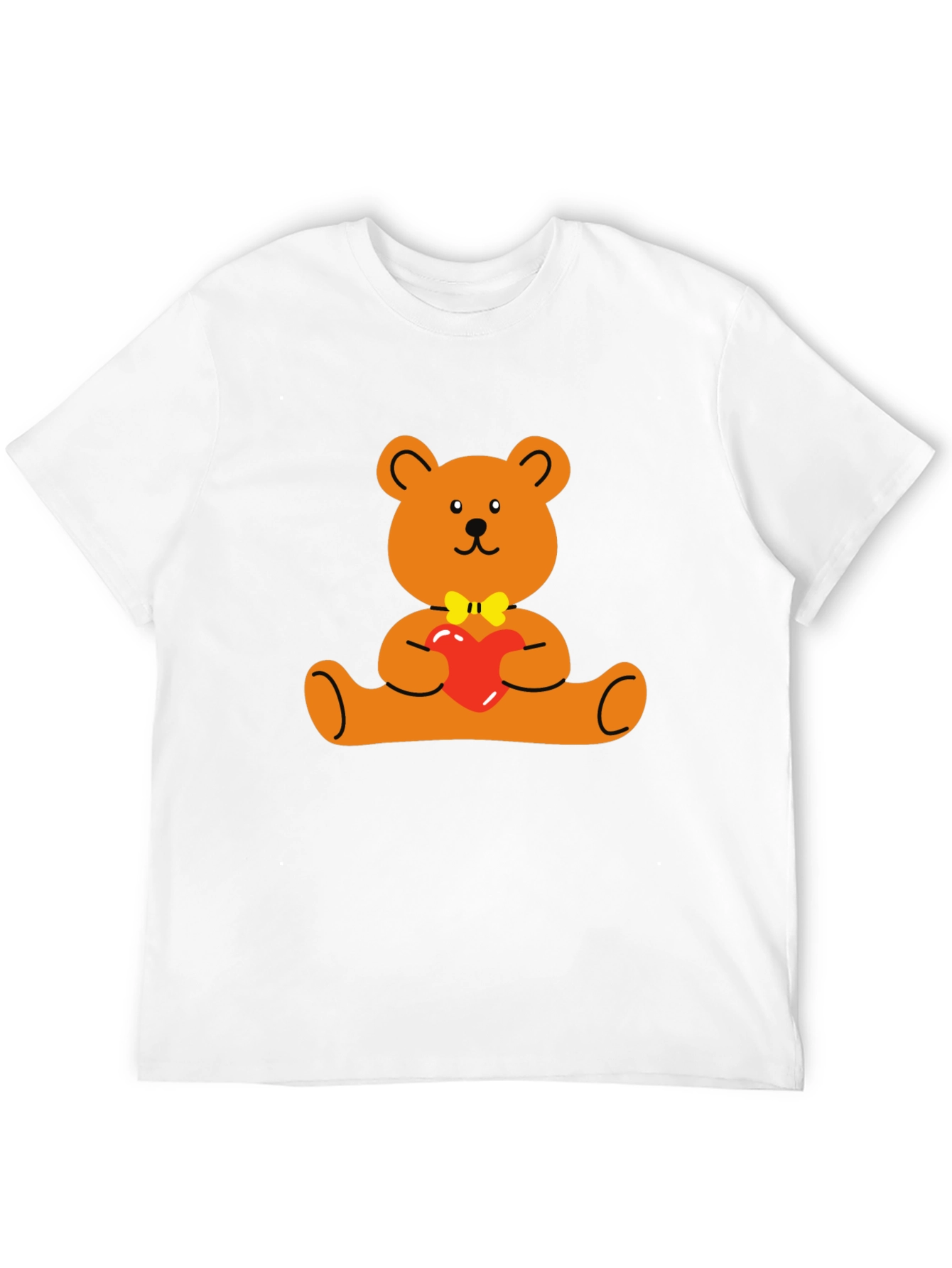 Cute Teddy Bear Holding Heart Graphic T-Shirt
