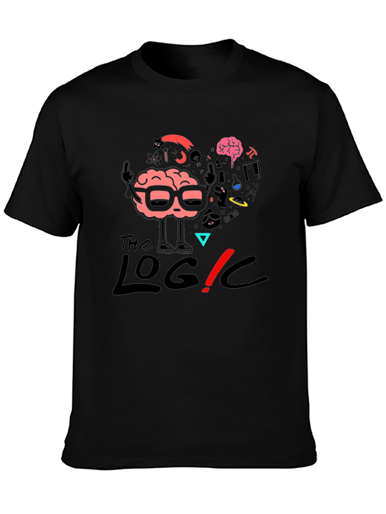 The Logic T-Shirt - Brain Graphic Black Tee