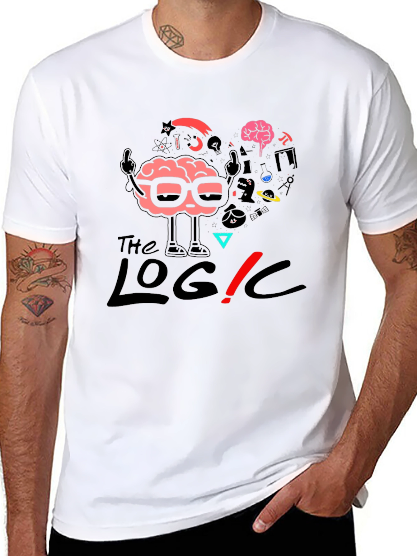 The Logic T-Shirt - Brain Graphic Black Tee