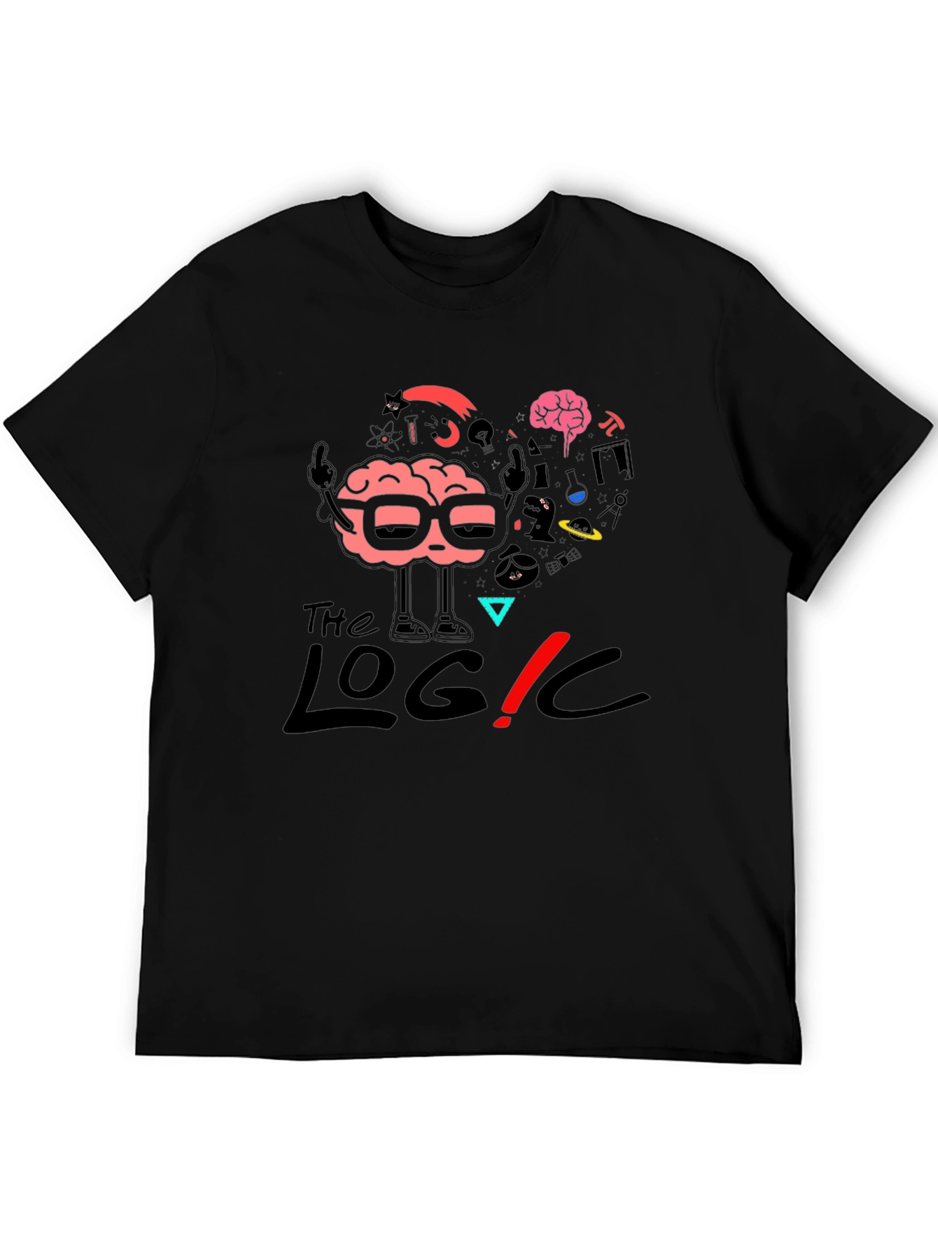 The Logic T-Shirt - Brain Graphic Black Tee