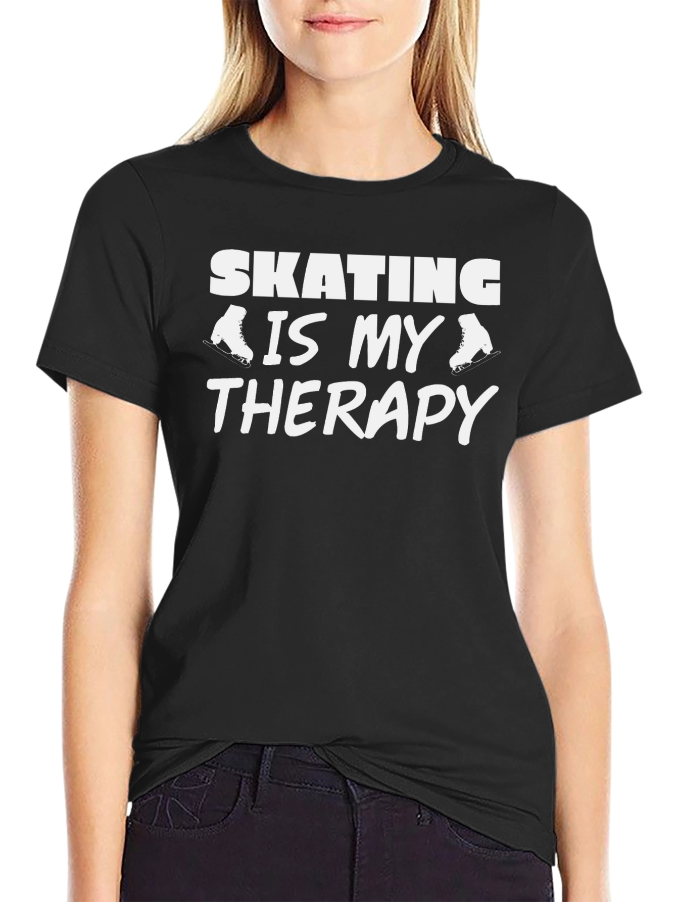 Skating is My Therapy T-Shirt - Black