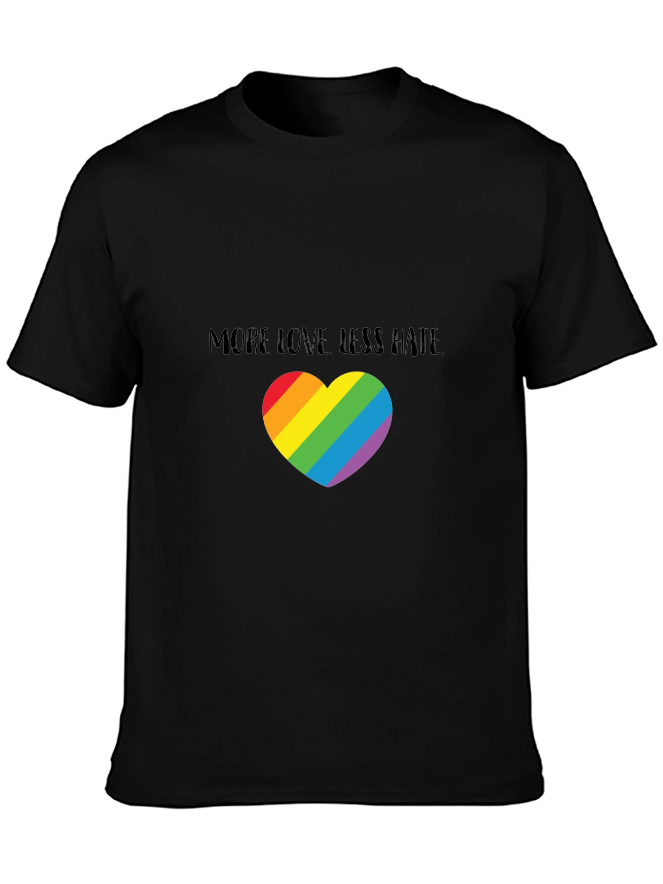 More Love Less Hate Rainbow Heart T-Shirt