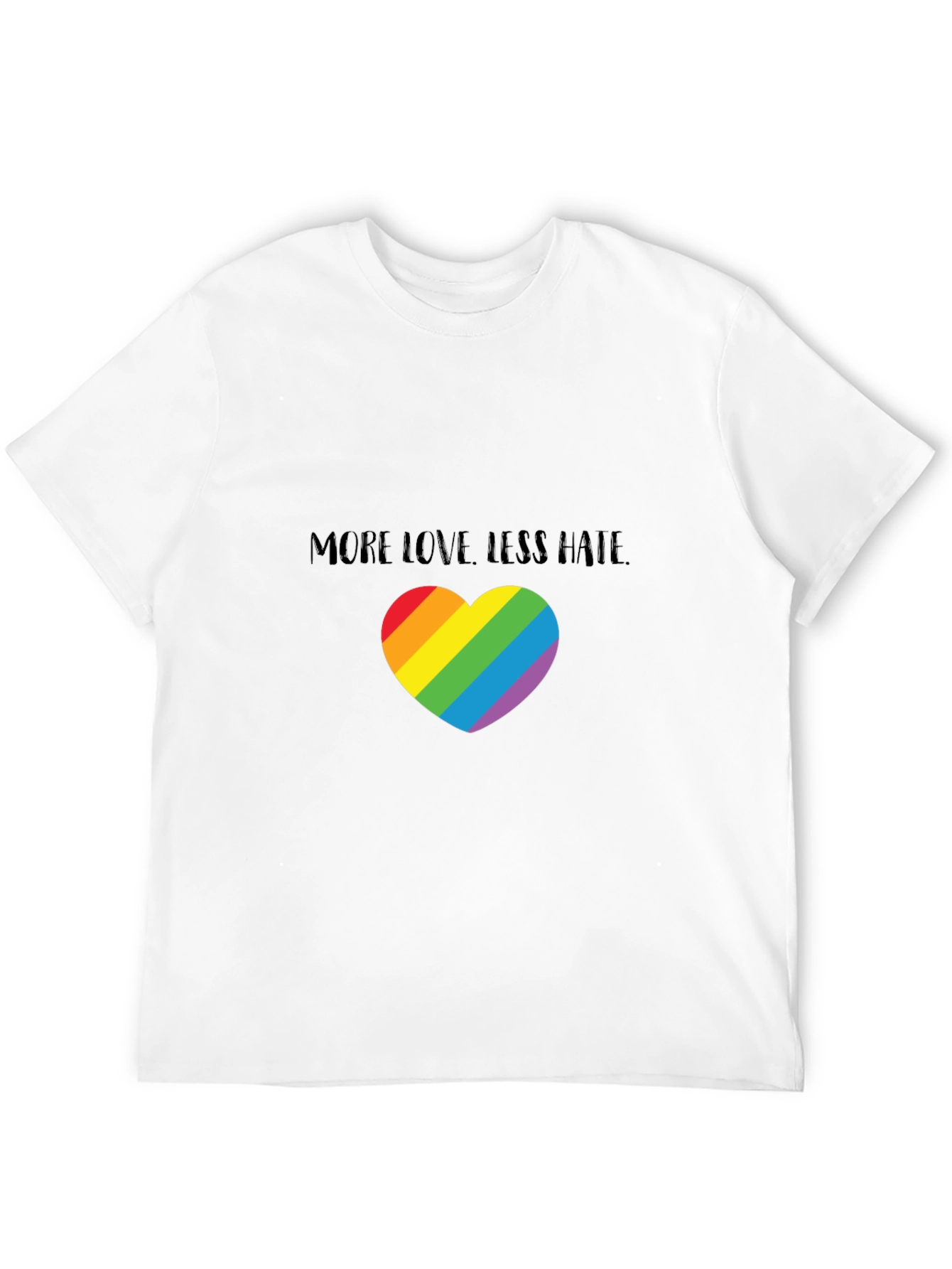 More Love Less Hate Rainbow Heart T-Shirt