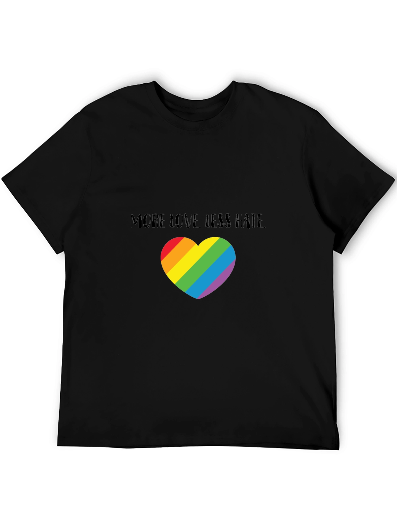 More Love Less Hate Rainbow Heart T-Shirt