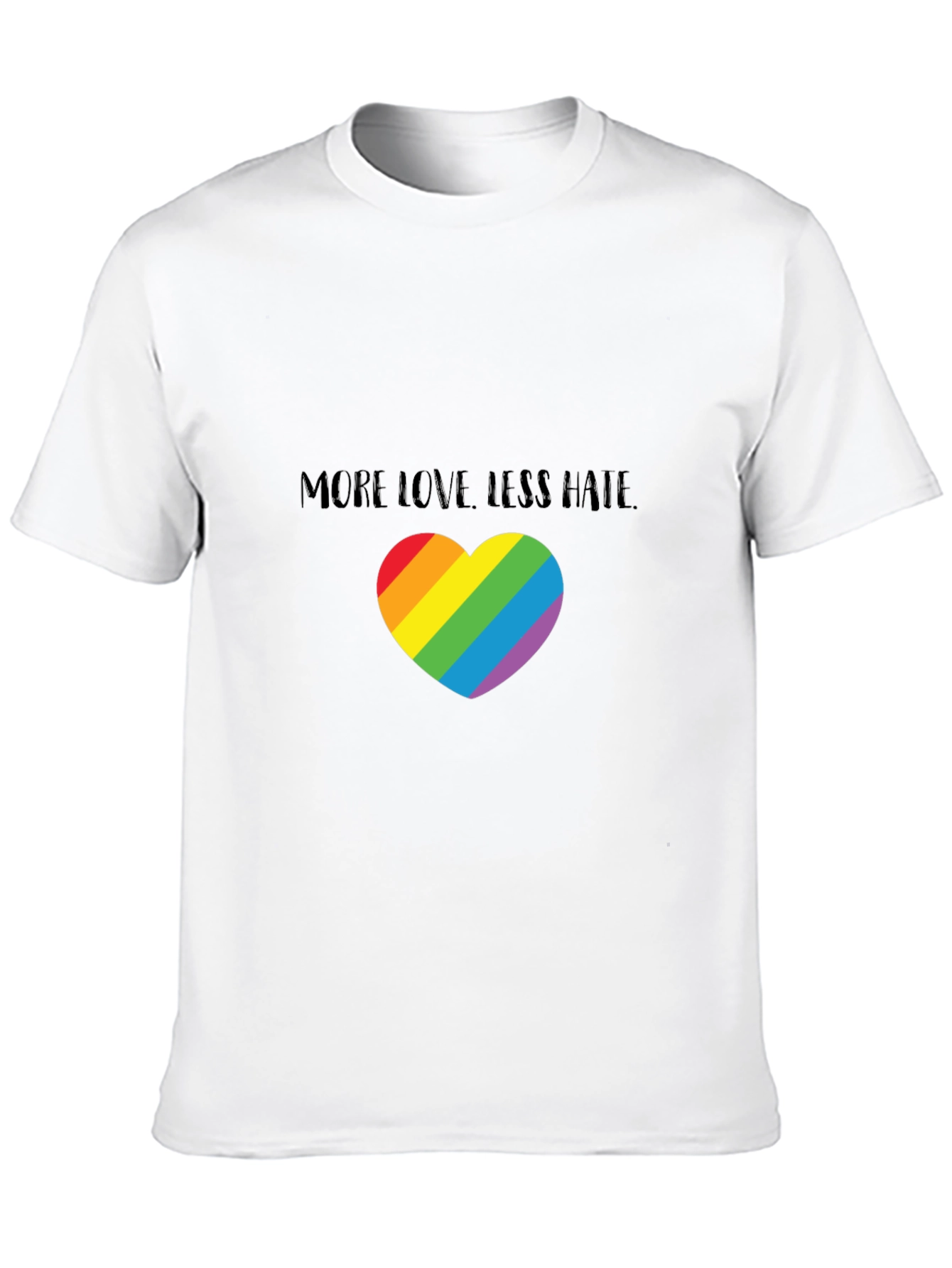 More Love Less Hate Rainbow Heart T-Shirt