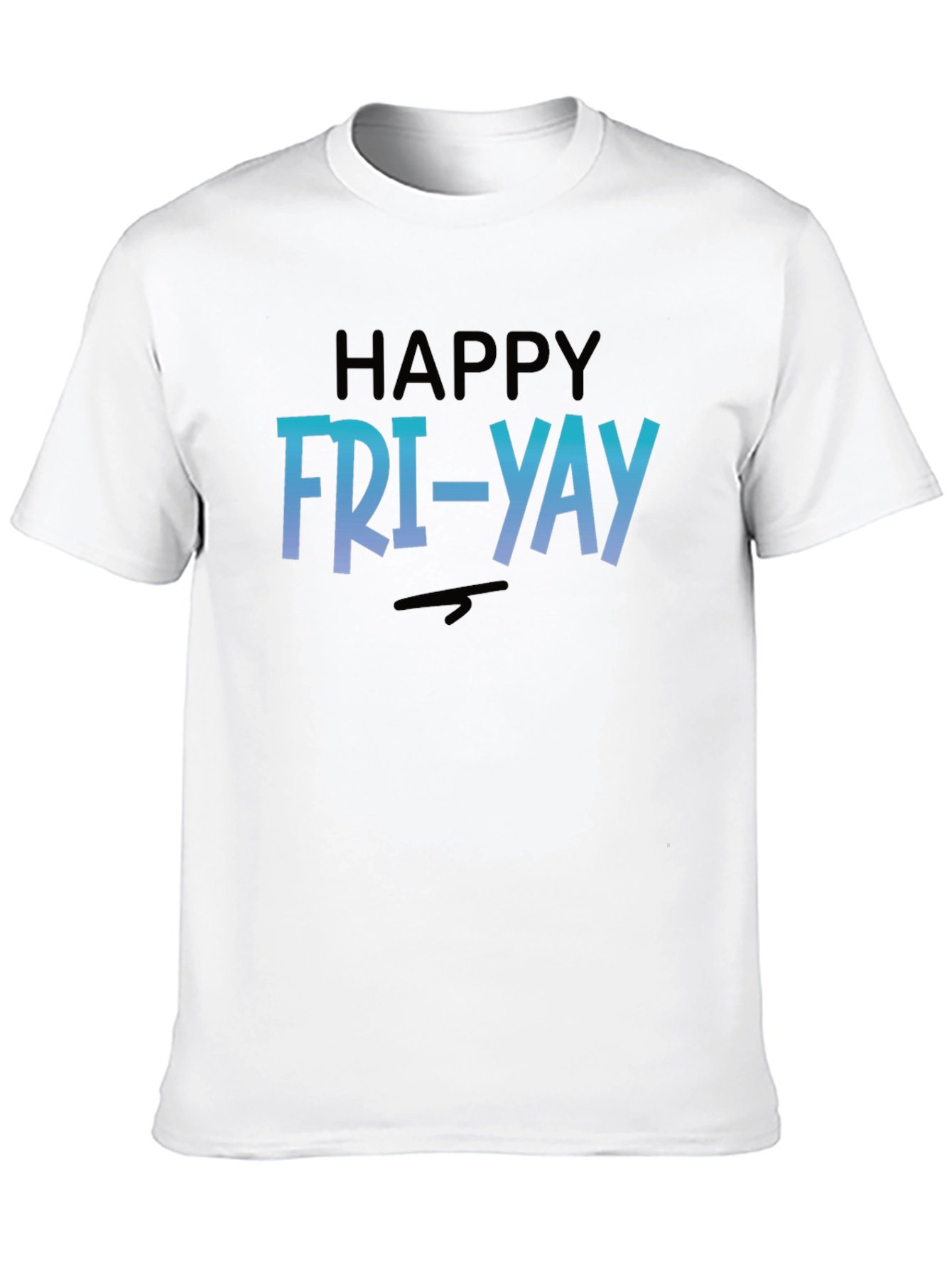 Happy Fri-Yay T-Shirt - Mens Black Crew Neck