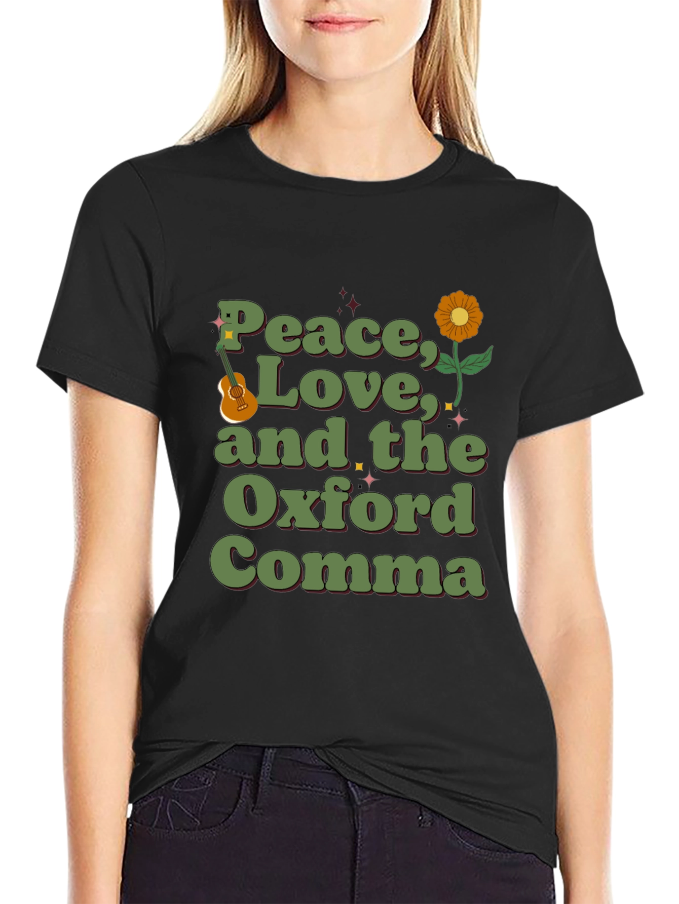 Peace Love and the Oxford Comma Graphic Tee