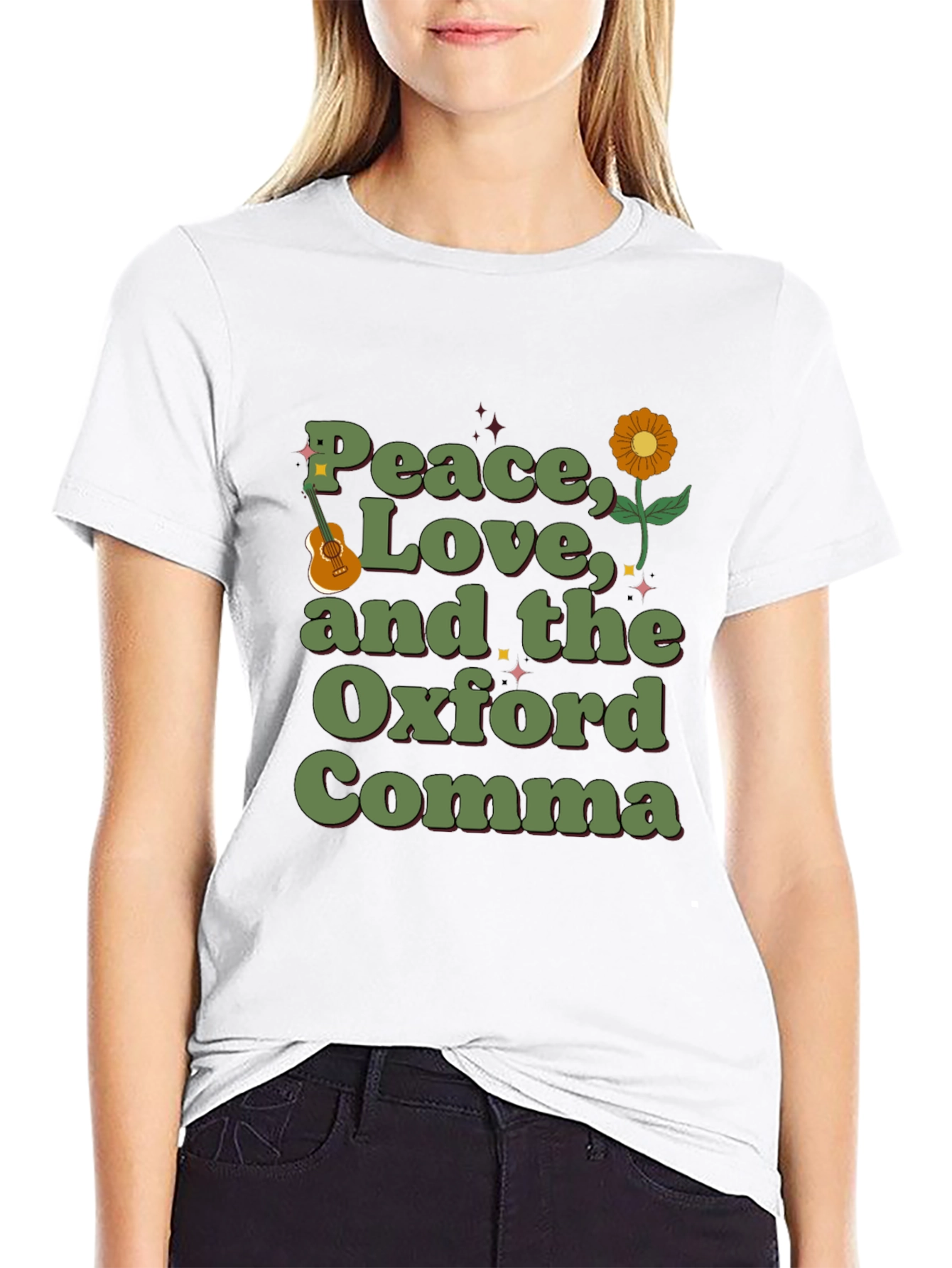 Peace Love and the Oxford Comma Graphic Tee