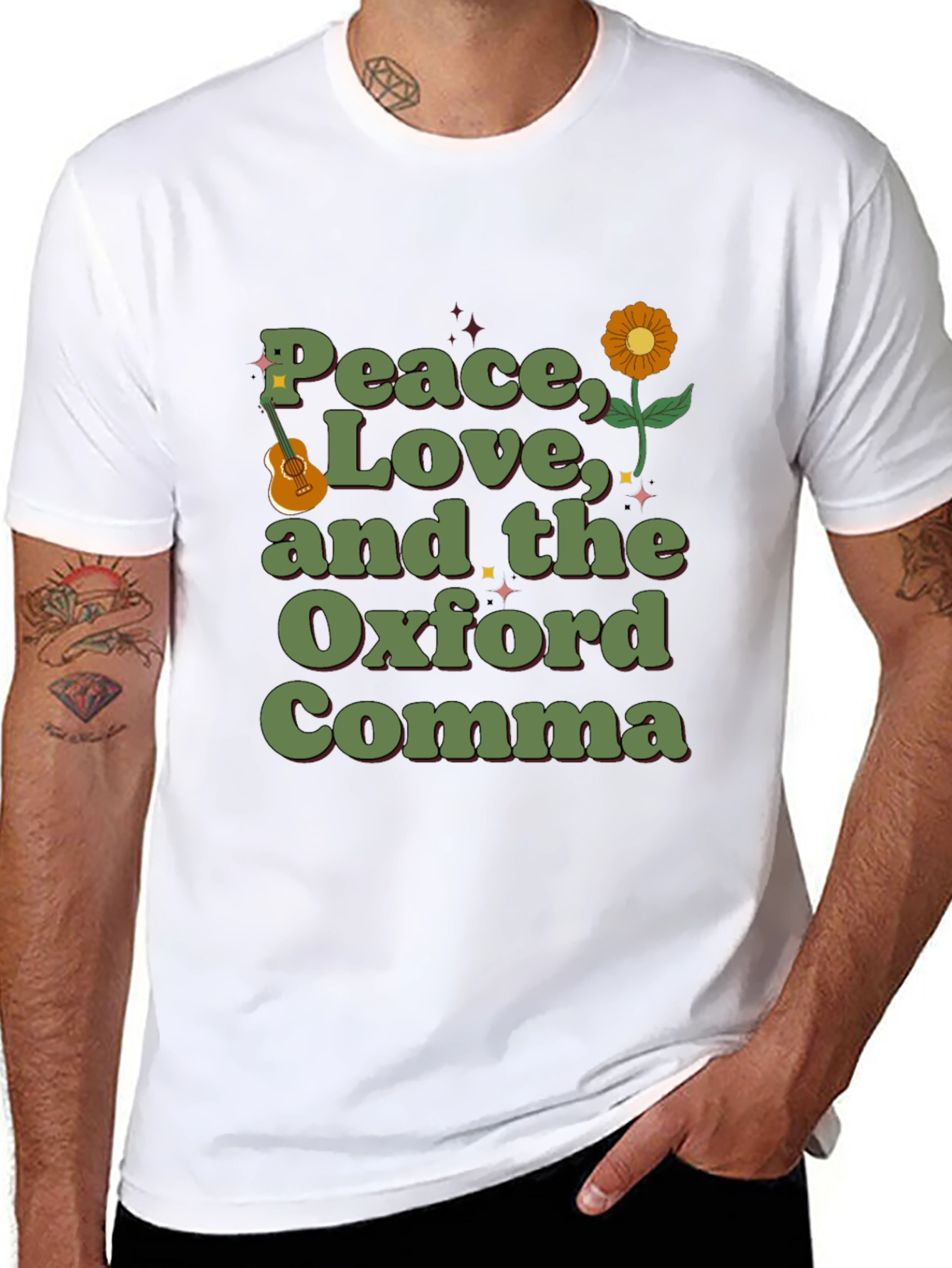 Peace Love and the Oxford Comma Graphic Tee