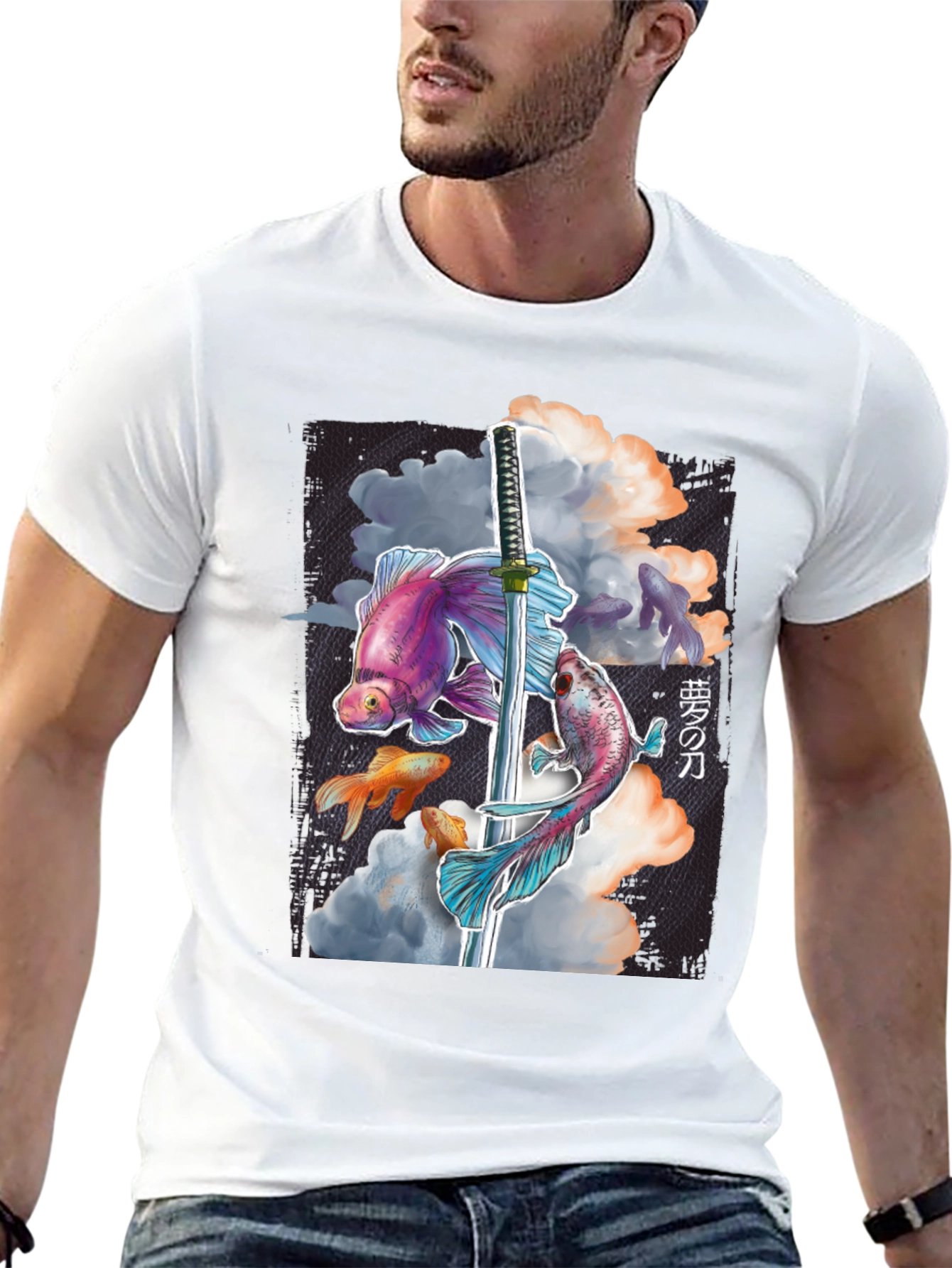 Koi Fish Katana Graphic Tee - Unique Style