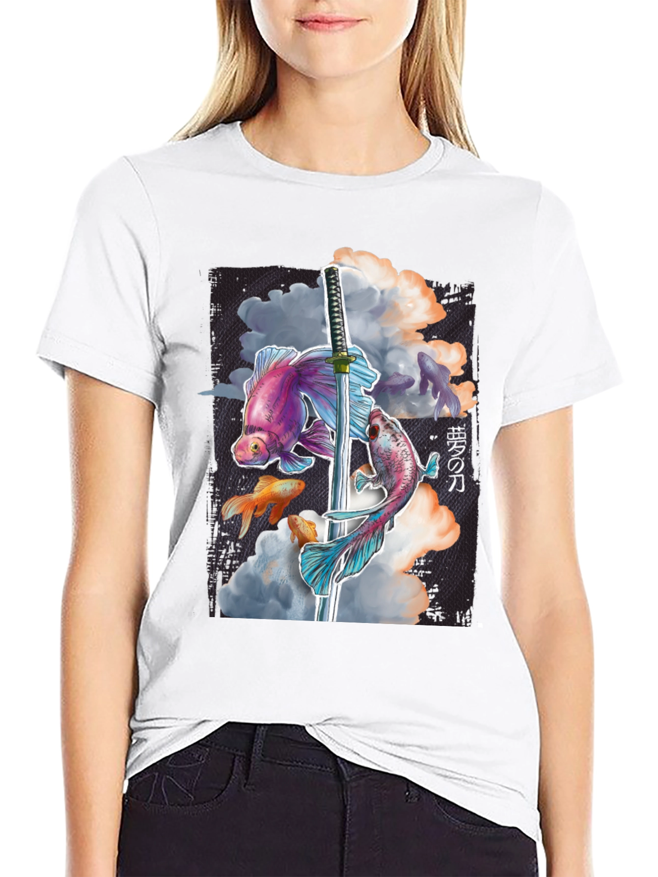 Koi Fish Katana Graphic Tee - Unique Style