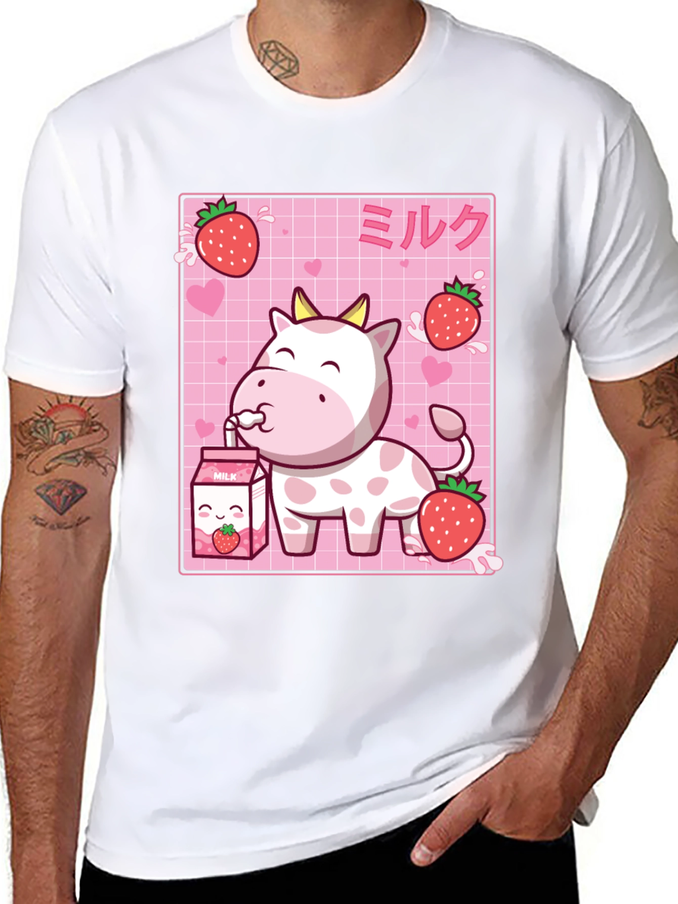 Cute Strawberry Cow Milk T-Shirt