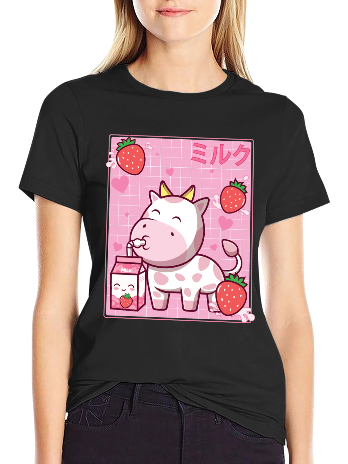 Cute Strawberry Cow Milk T-Shirt
