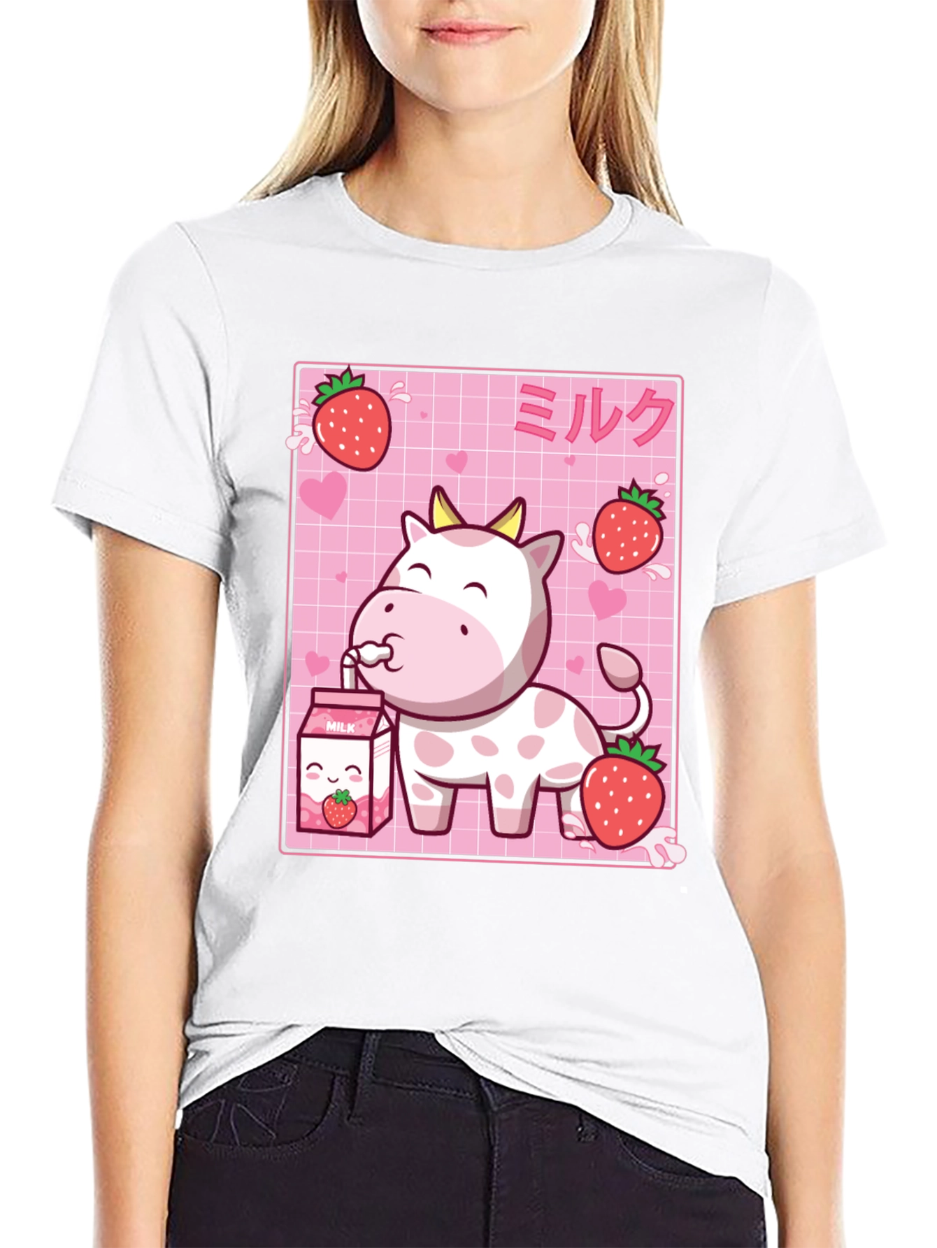 Cute Strawberry Cow Milk T-Shirt