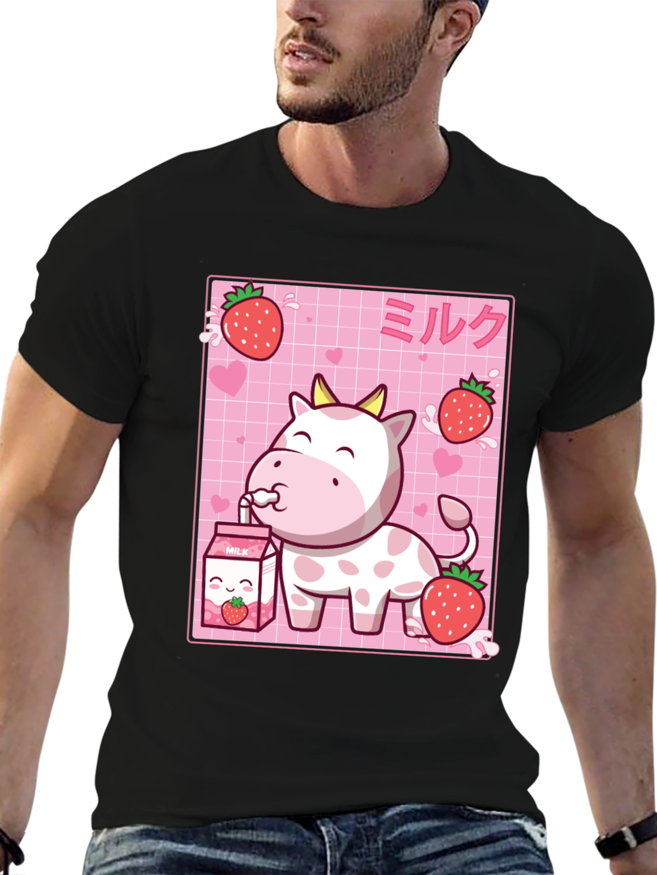 Cute Strawberry Cow Milk T-Shirt