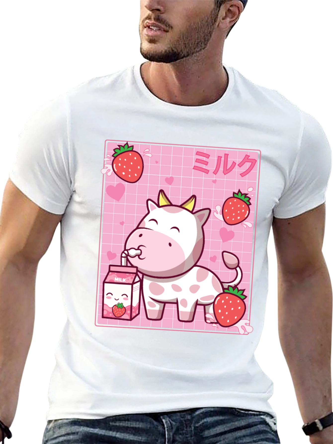 Cute Strawberry Cow Milk T-Shirt