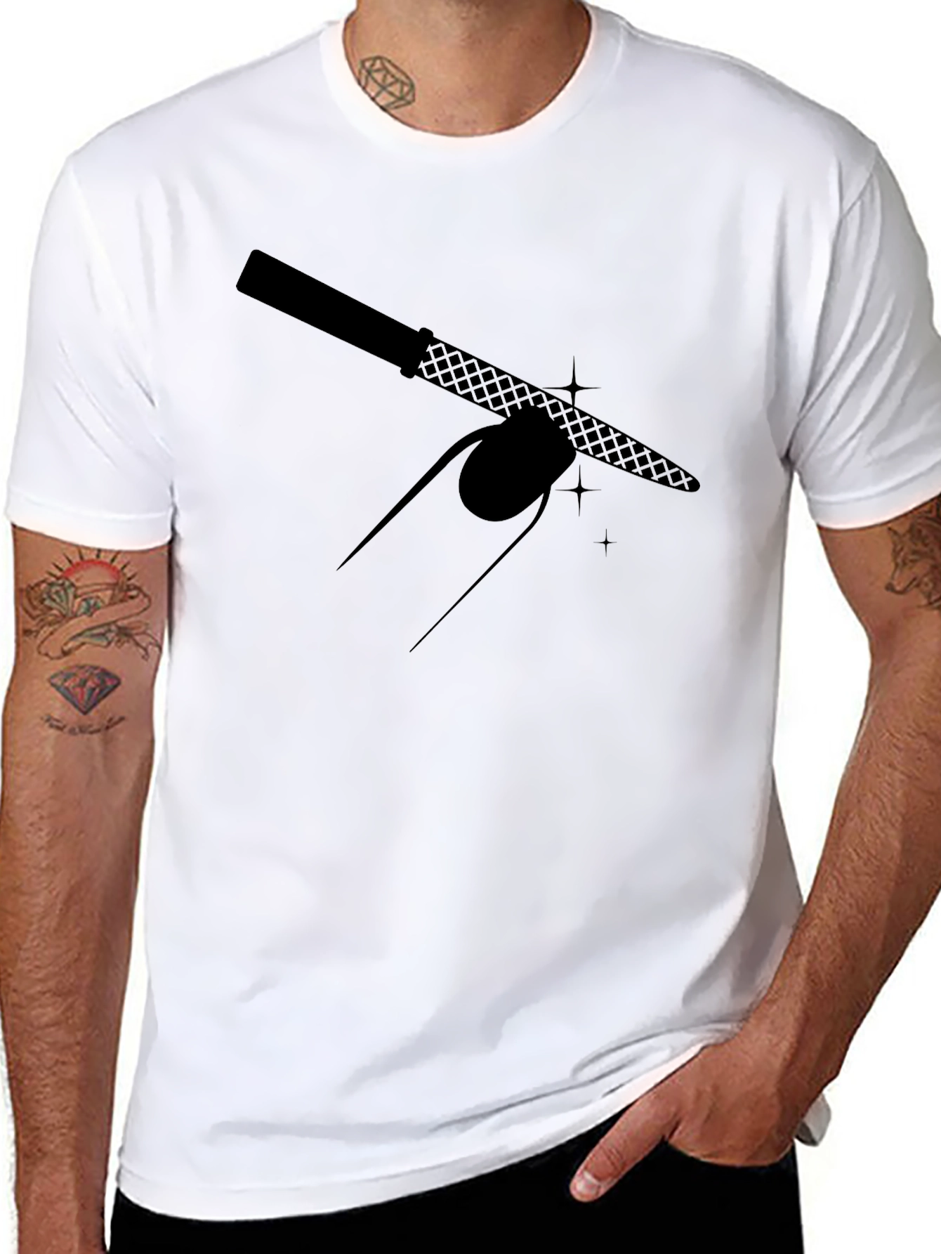 Nail File Graphic T-Shirt - Black