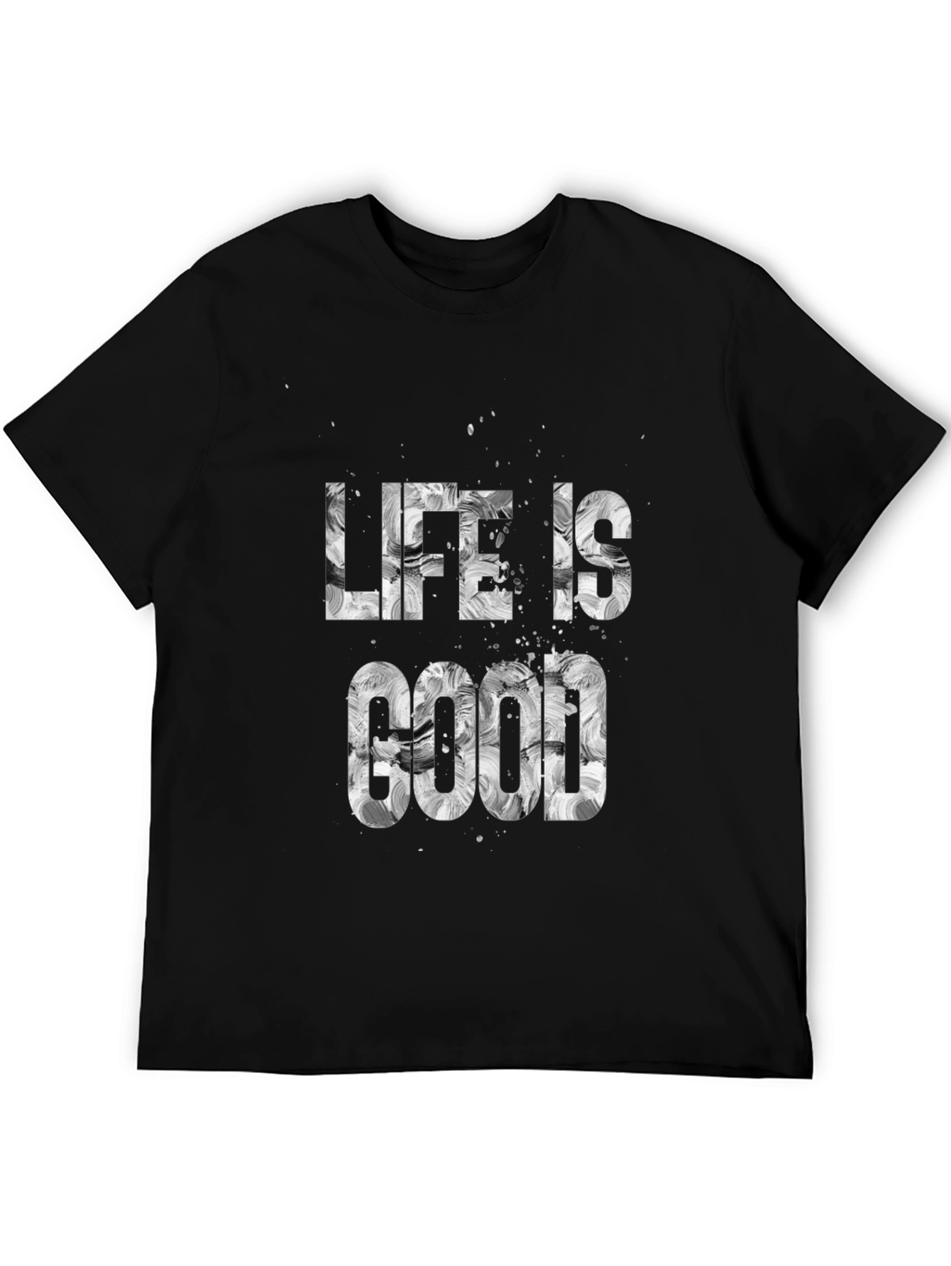 Life is Good Graphic Print Black T-Shirt