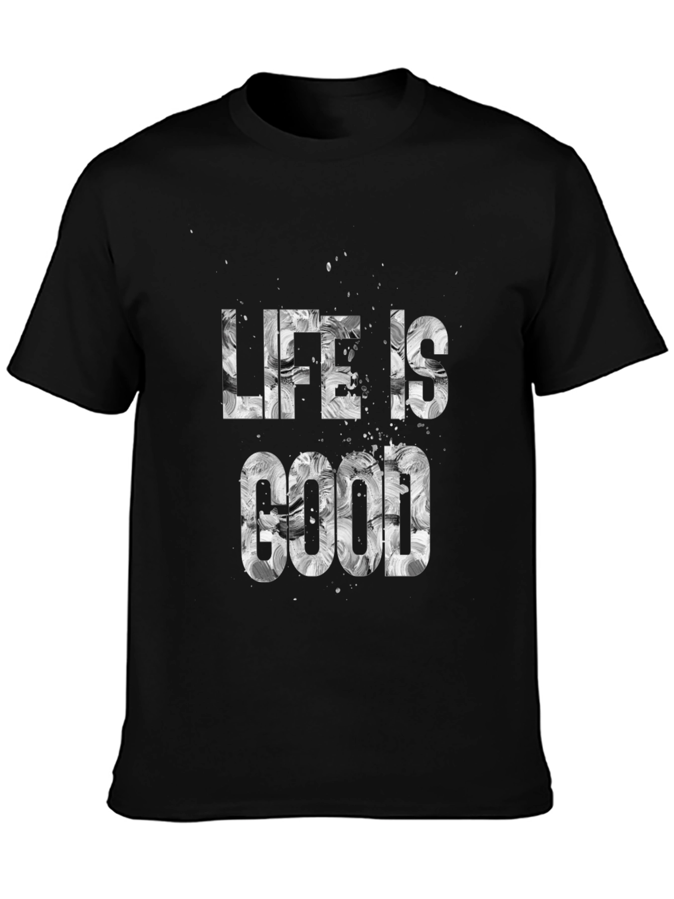 Life is Good Graphic Print Black T-Shirt
