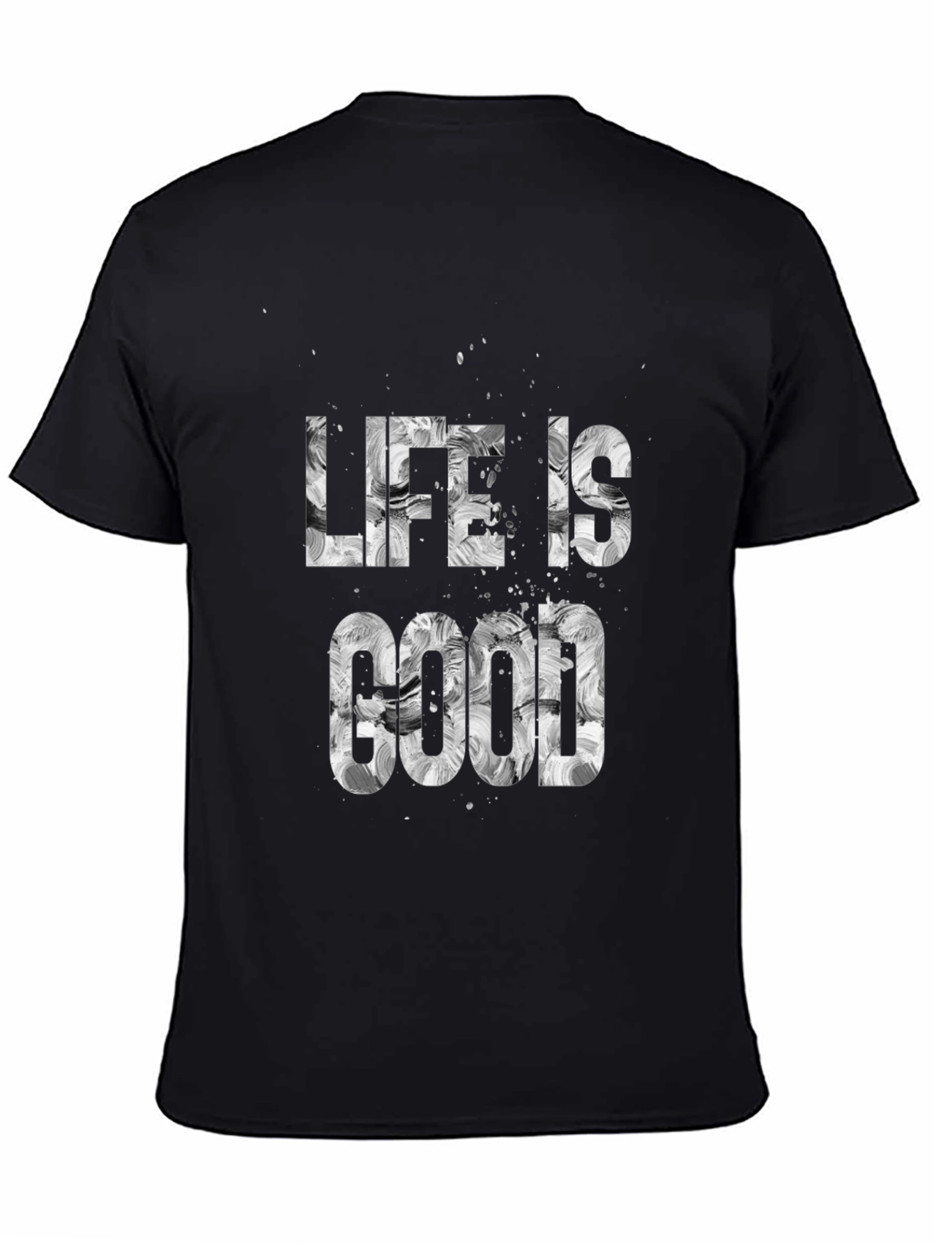 Life is Good Graphic Print Black T-Shirt