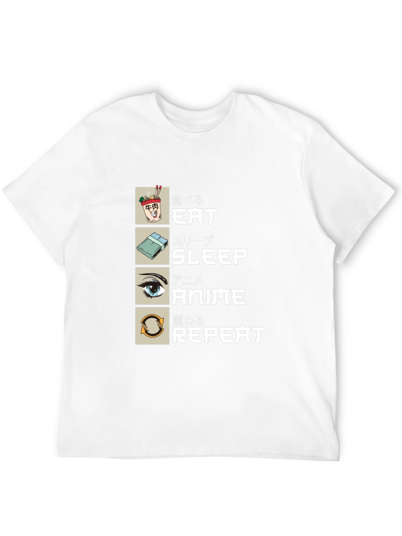 Eat Sleep Anime Repeat T-Shirt - Otaku Style