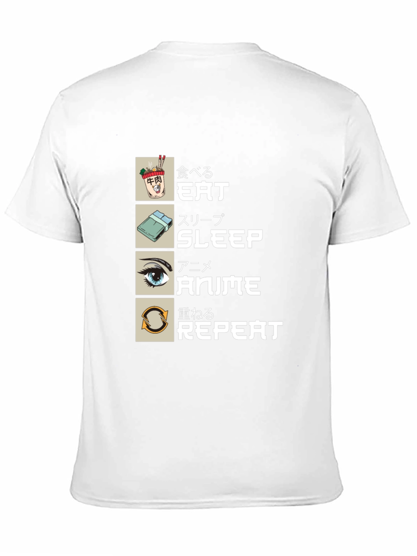 Eat Sleep Anime Repeat T-Shirt - Otaku Style