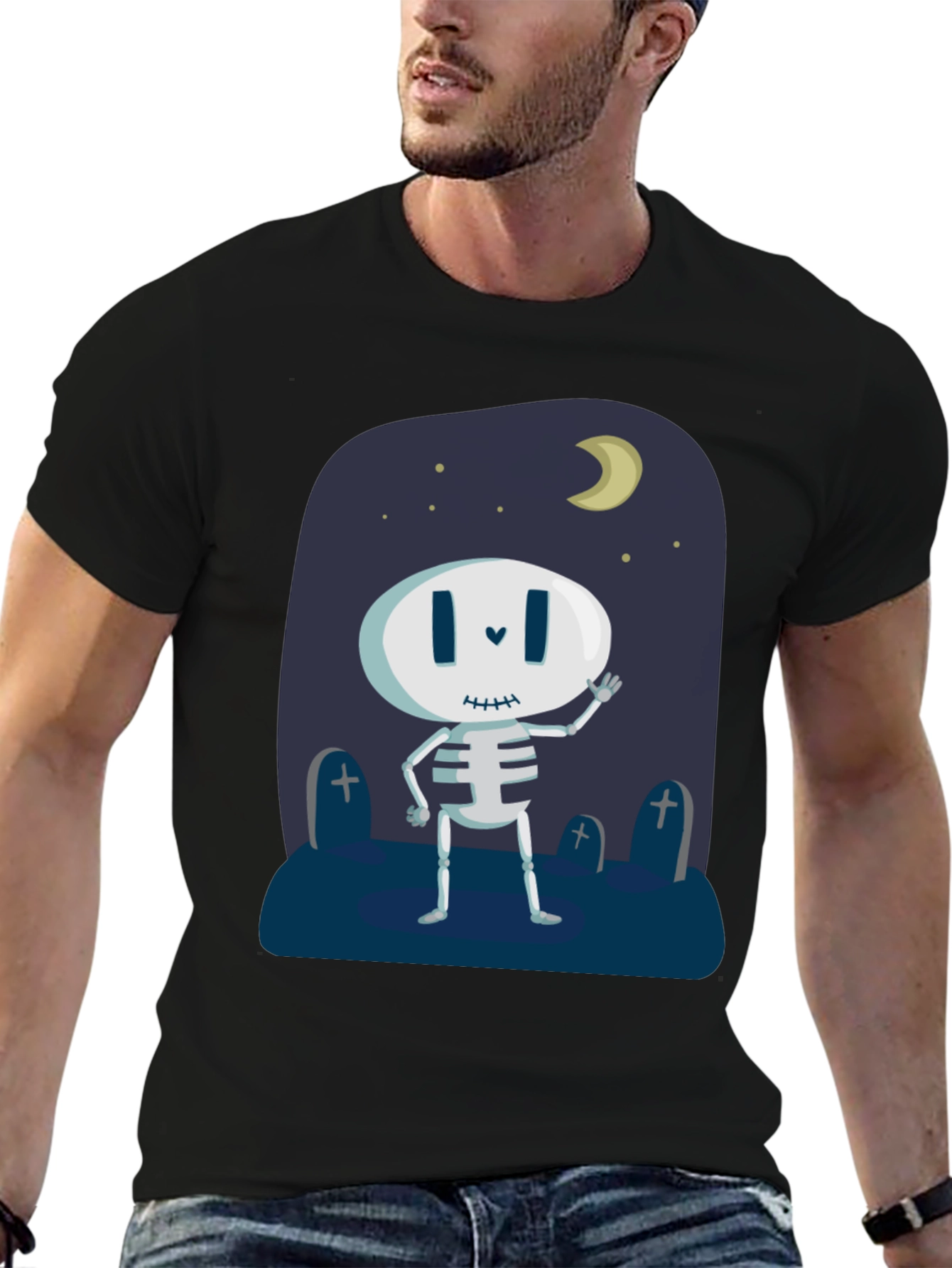 Skeleton Halloween T-Shirt - Spooky Night Design