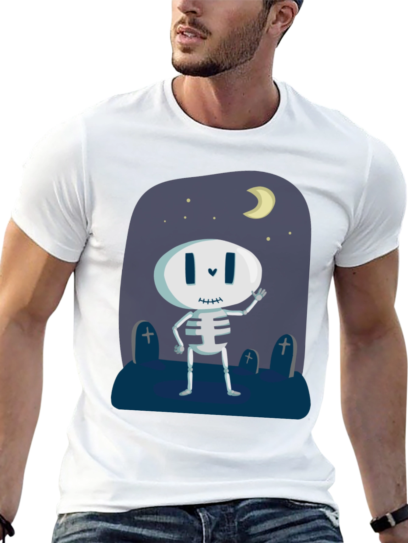 Skeleton Halloween T-Shirt - Spooky Night Design