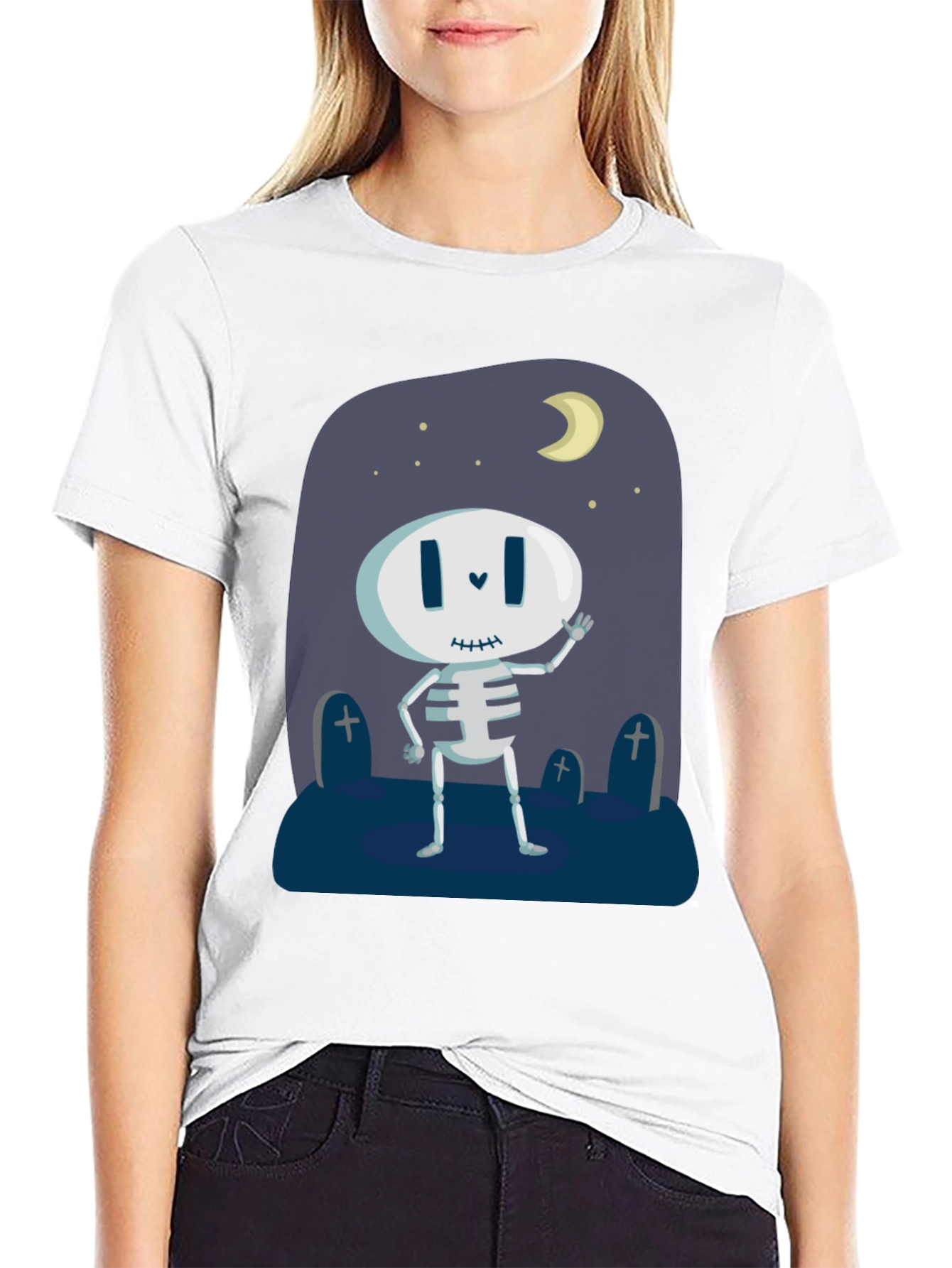 Skeleton Halloween T-Shirt - Spooky Night Design