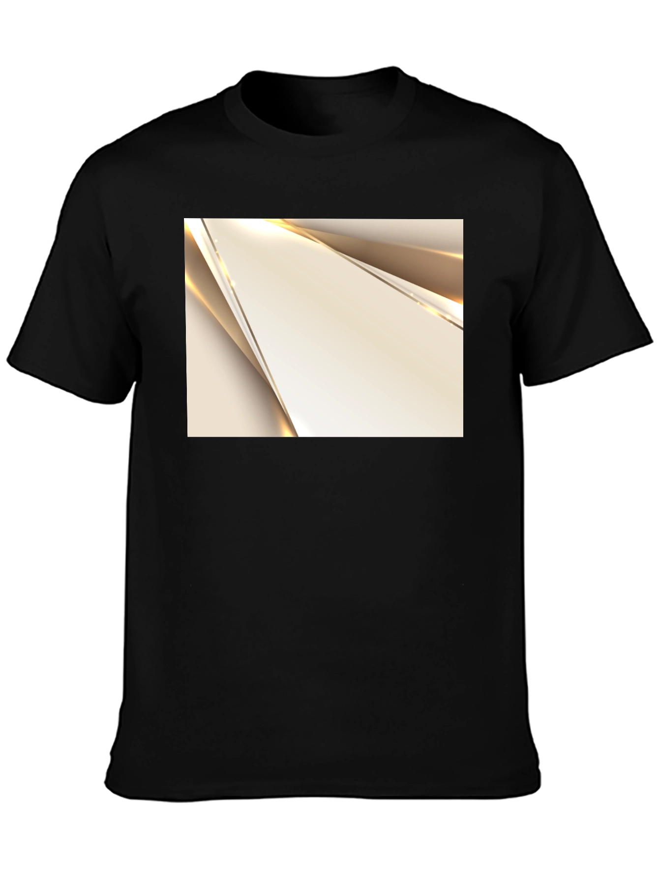 Modern Geometric Graphic Print Black T-Shirt