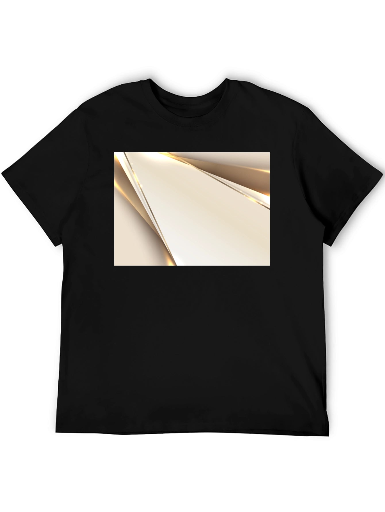Modern Geometric Graphic Print Black T-Shirt