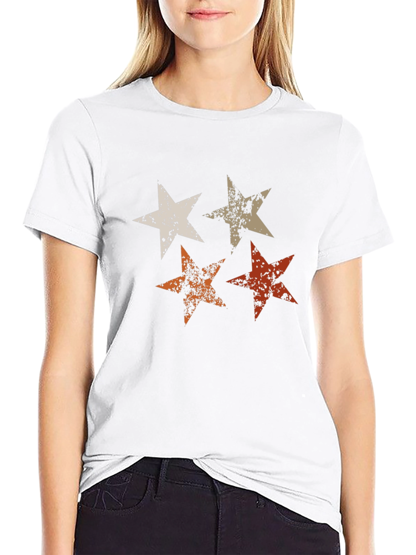 Retro Star Graphic Tee - Distressed Look