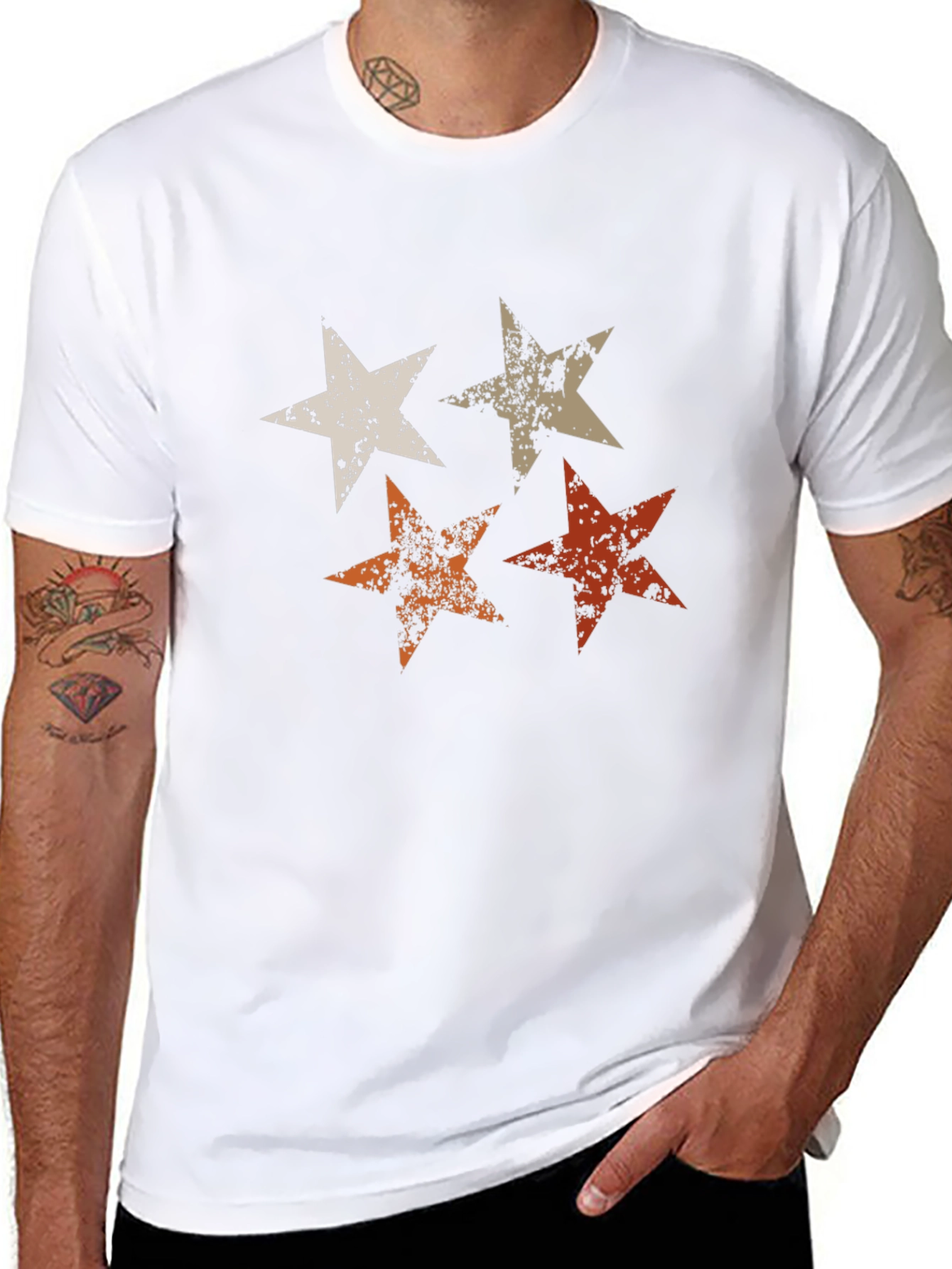 Retro Star Graphic Tee - Distressed Look