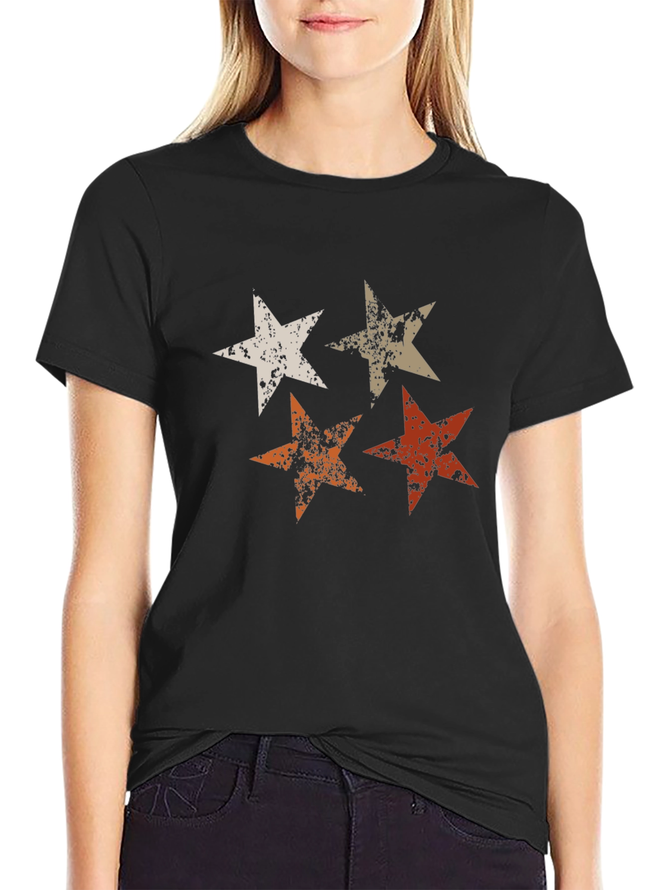 Retro Star Graphic Tee - Distressed Look