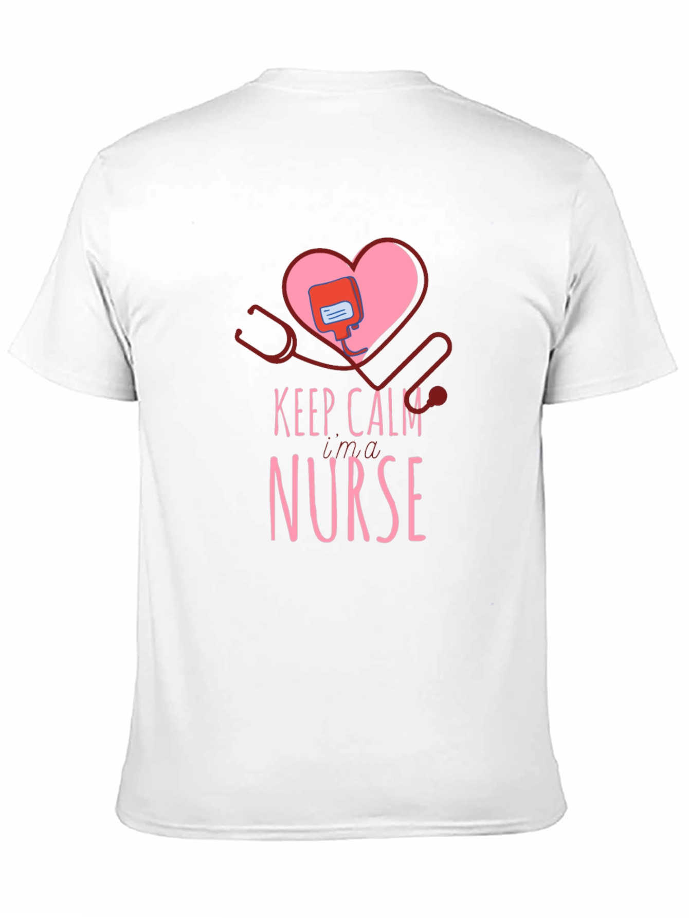Keep Calm Nurse T-Shirt - Heart Stethoscope Design