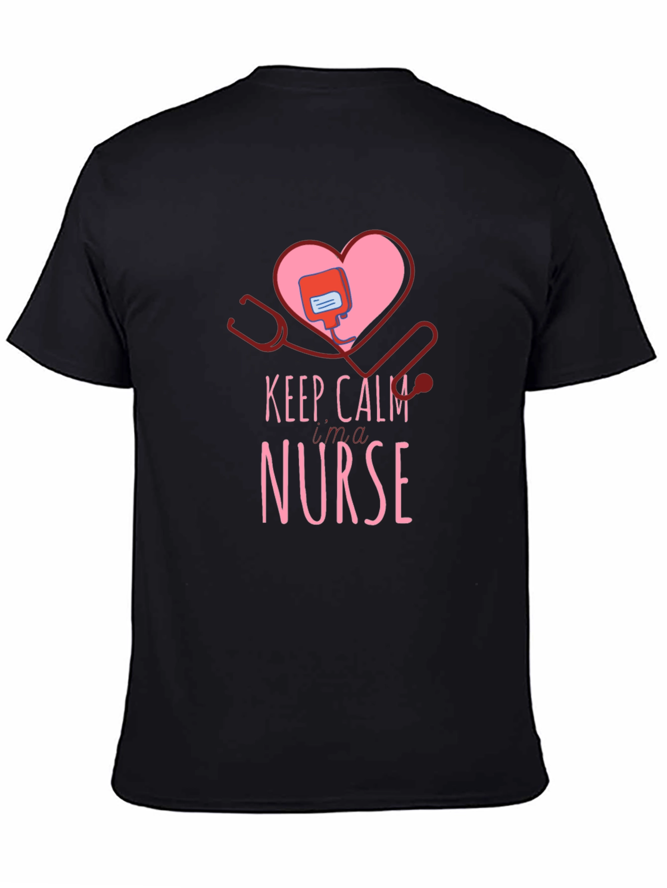 Keep Calm Nurse T-Shirt - Heart Stethoscope Design