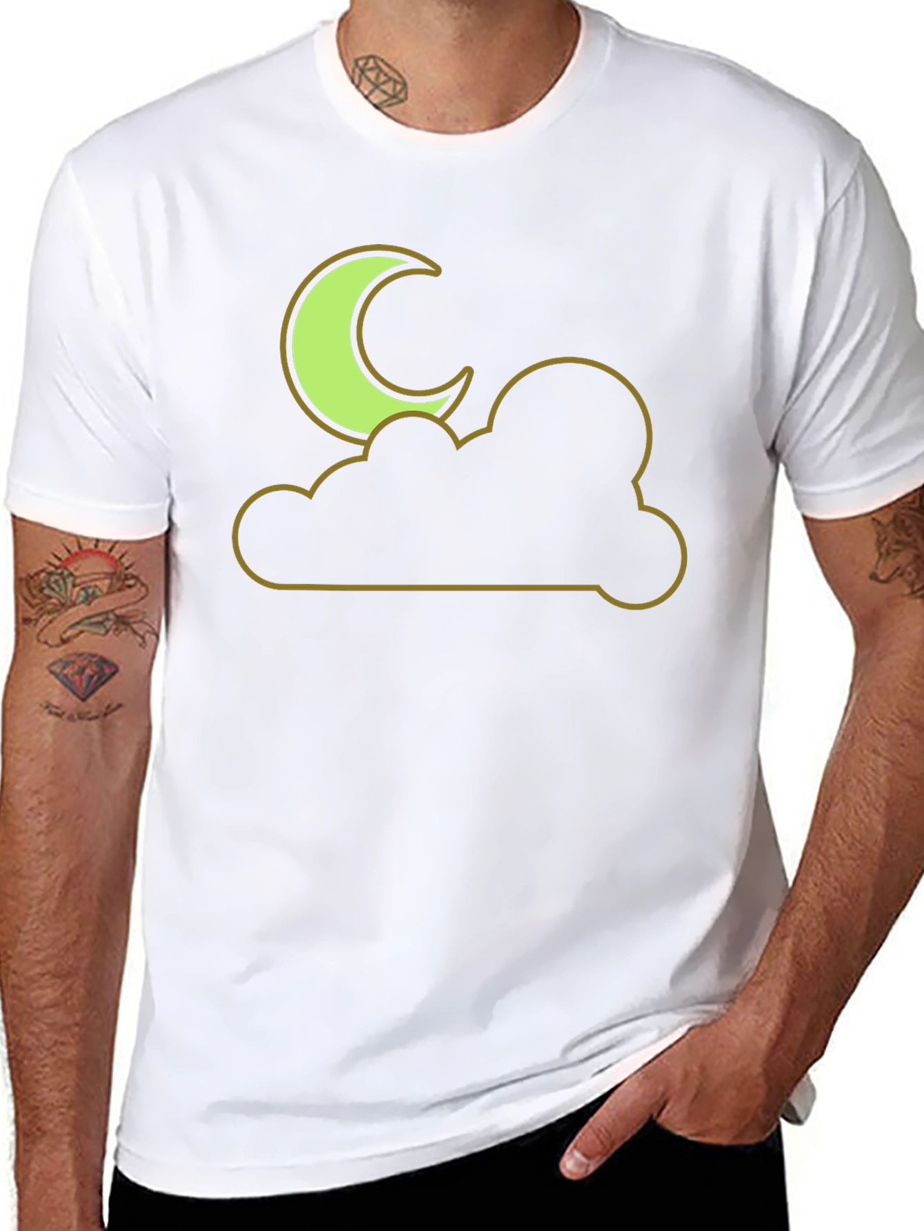 Moon and Cloud Graphic Tee - Night Sky T-Shirt