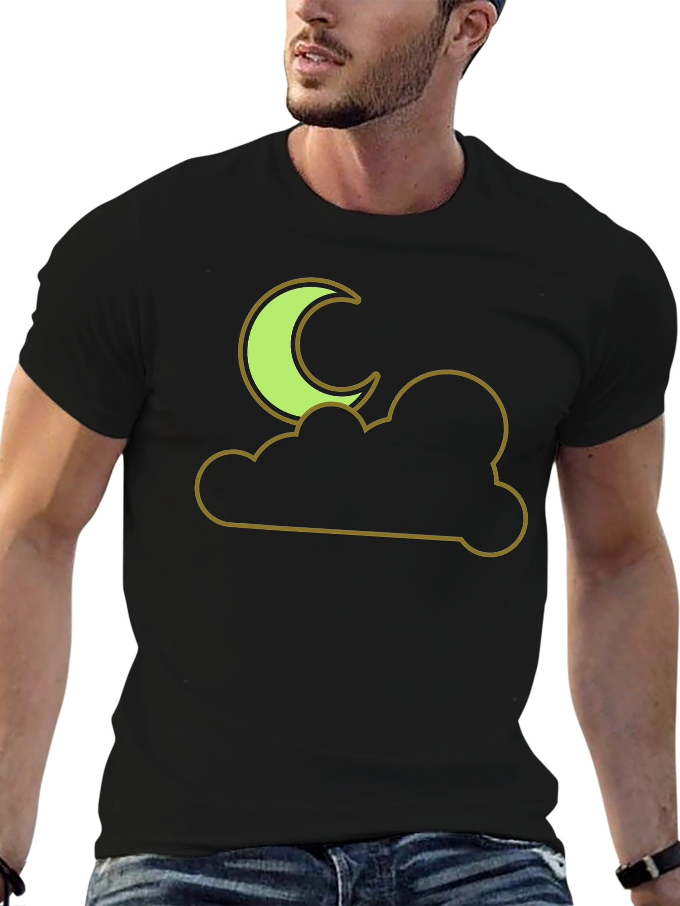Moon and Cloud Graphic Tee - Night Sky T-Shirt
