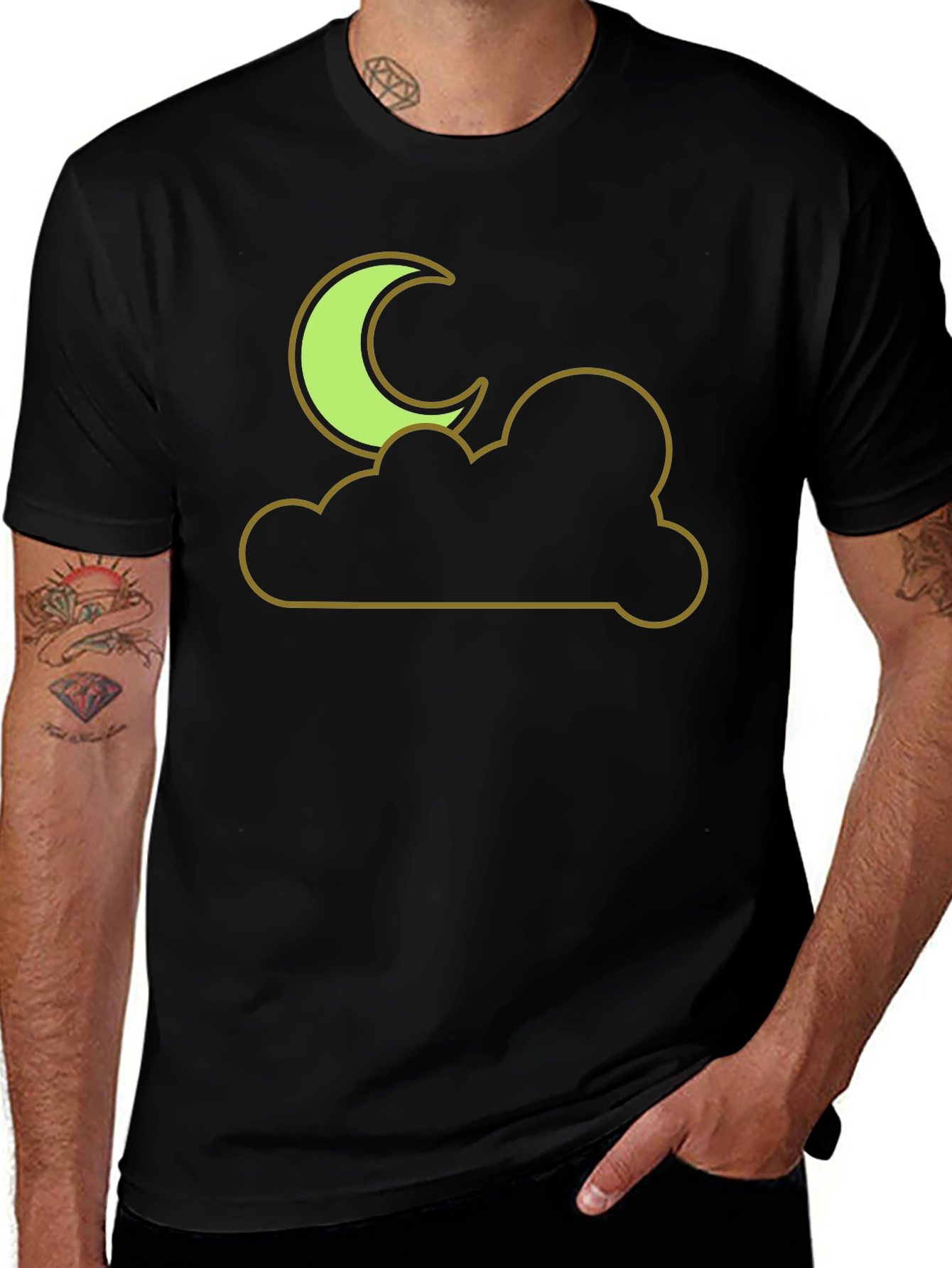 Moon and Cloud Graphic Tee - Night Sky T-Shirt
