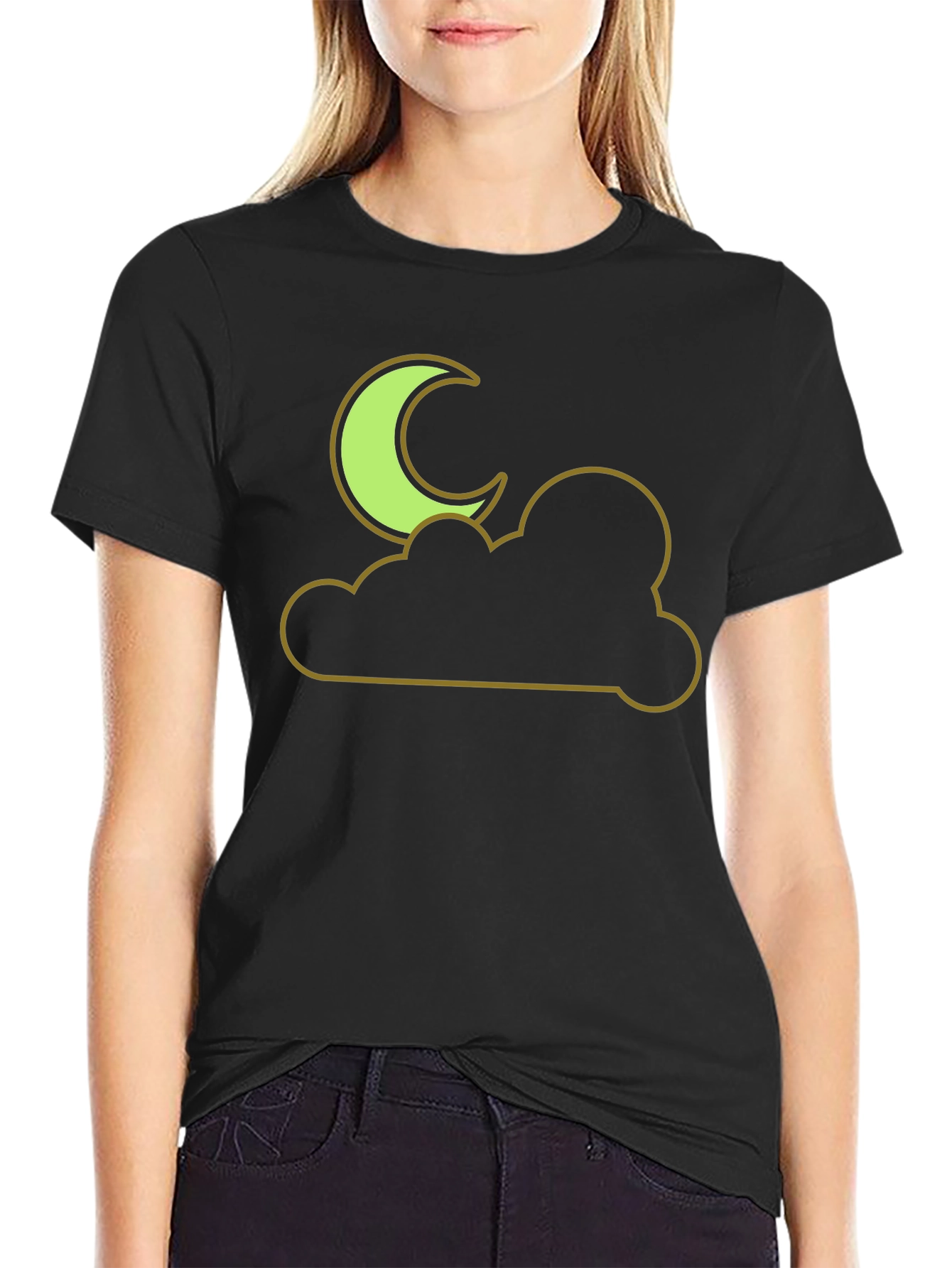 Moon and Cloud Graphic Tee - Night Sky T-Shirt