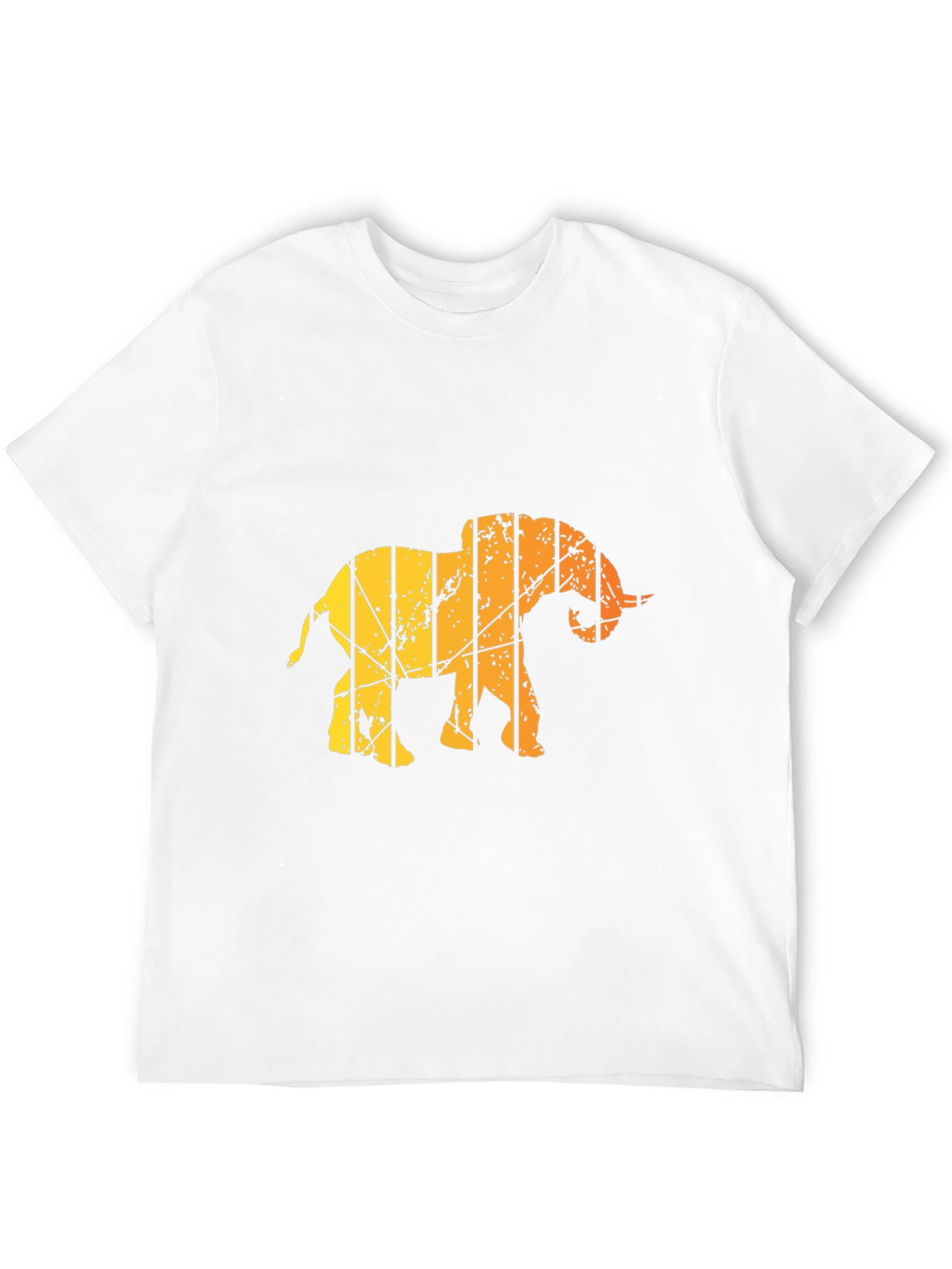 Mens Black T-Shirt - Abstract Elephant Graphic