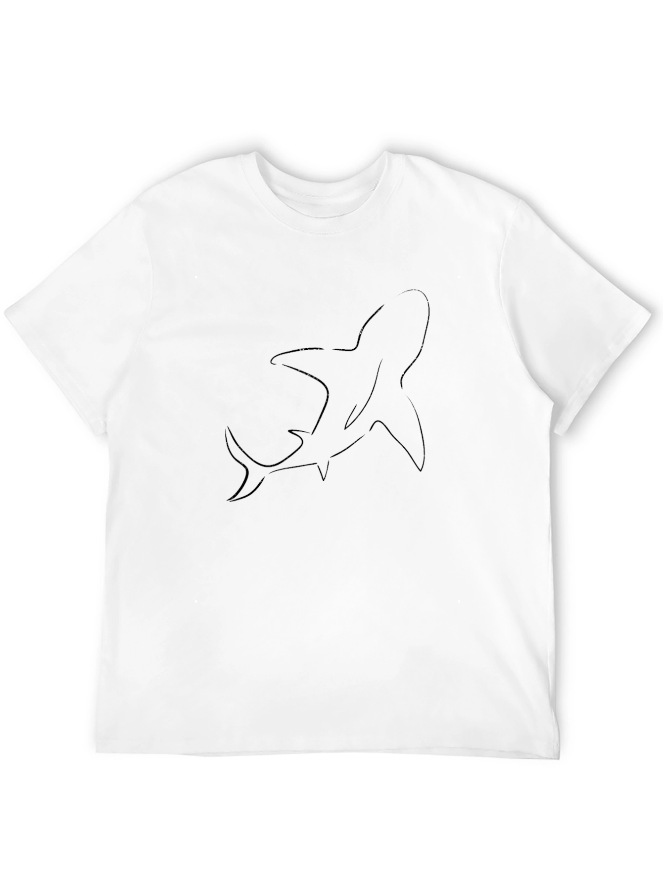 Shark Outline Graphic Black T-Shirt