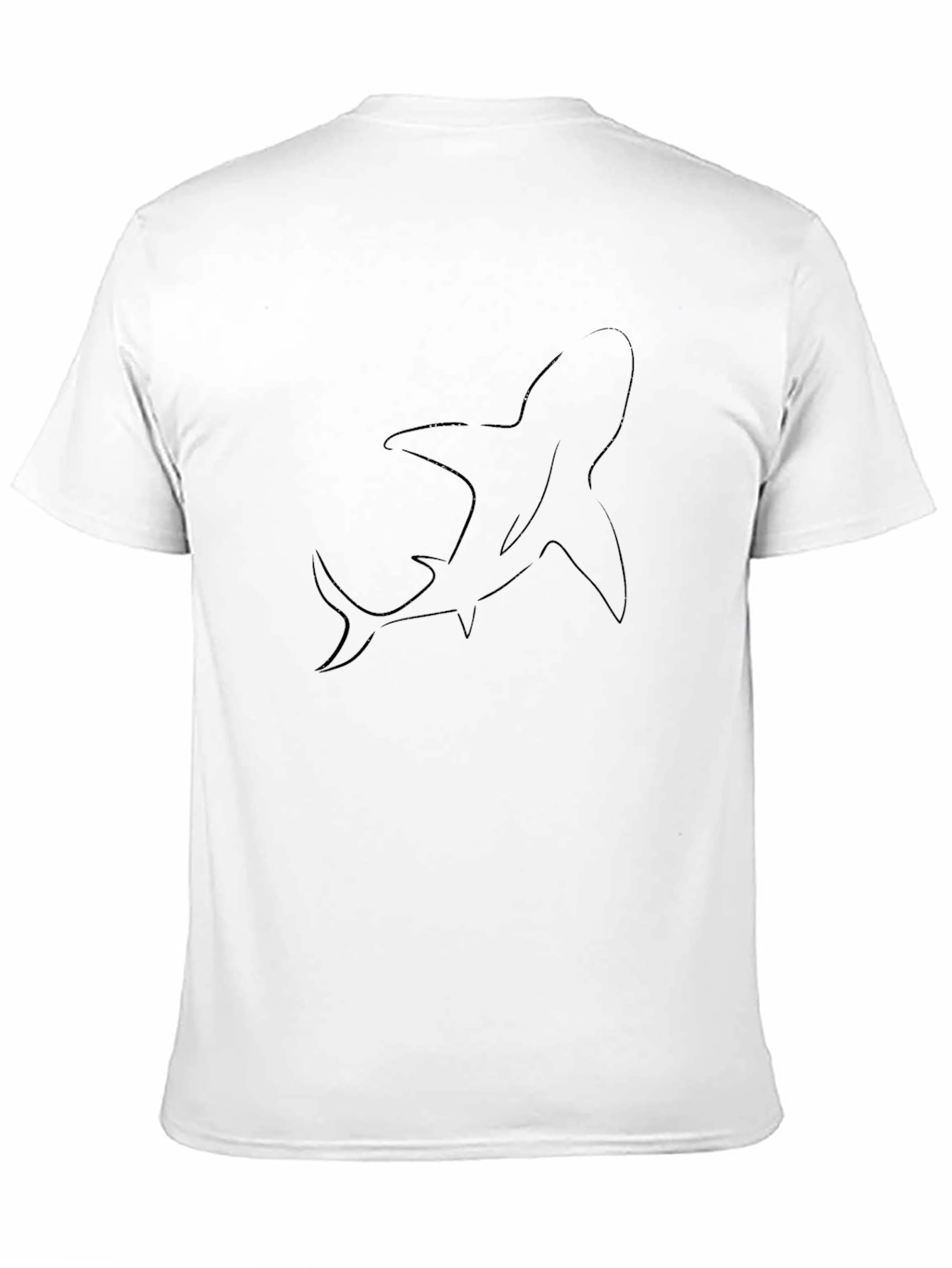 Shark Outline Graphic Black T-Shirt