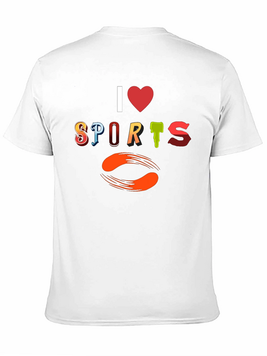 I Love Sports Graphic Print T-Shirt