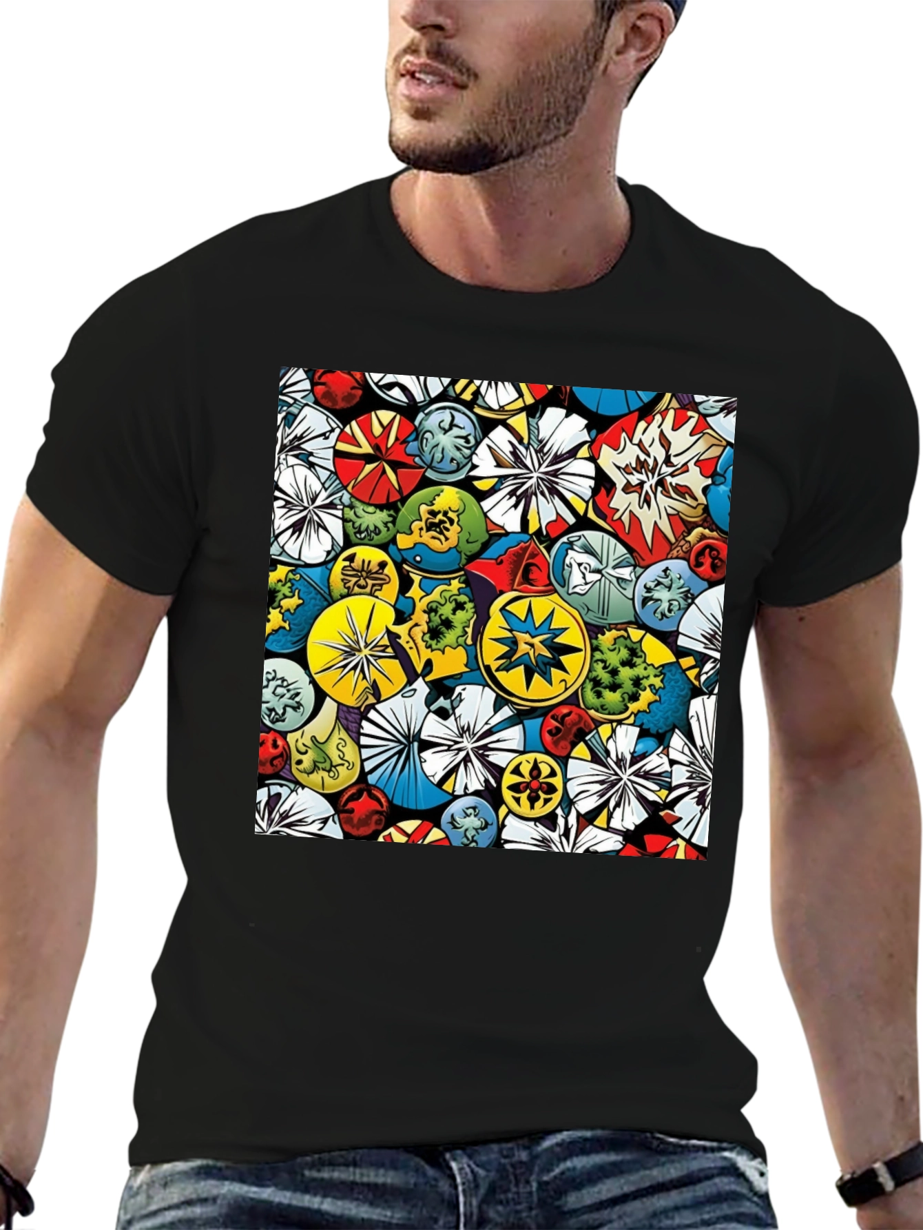 Comic Book Circle Pattern T-Shirt