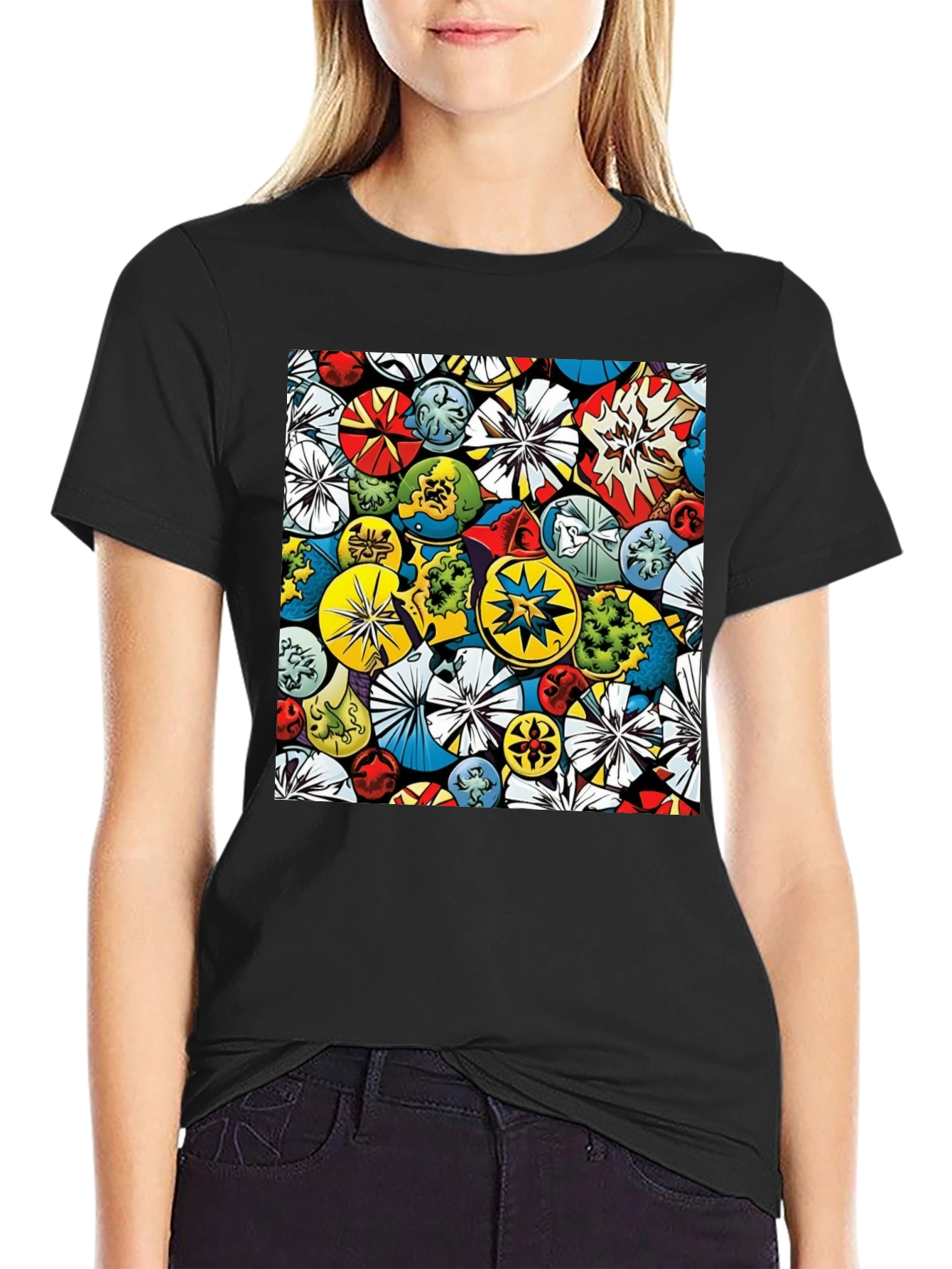 Comic Book Circle Pattern T-Shirt