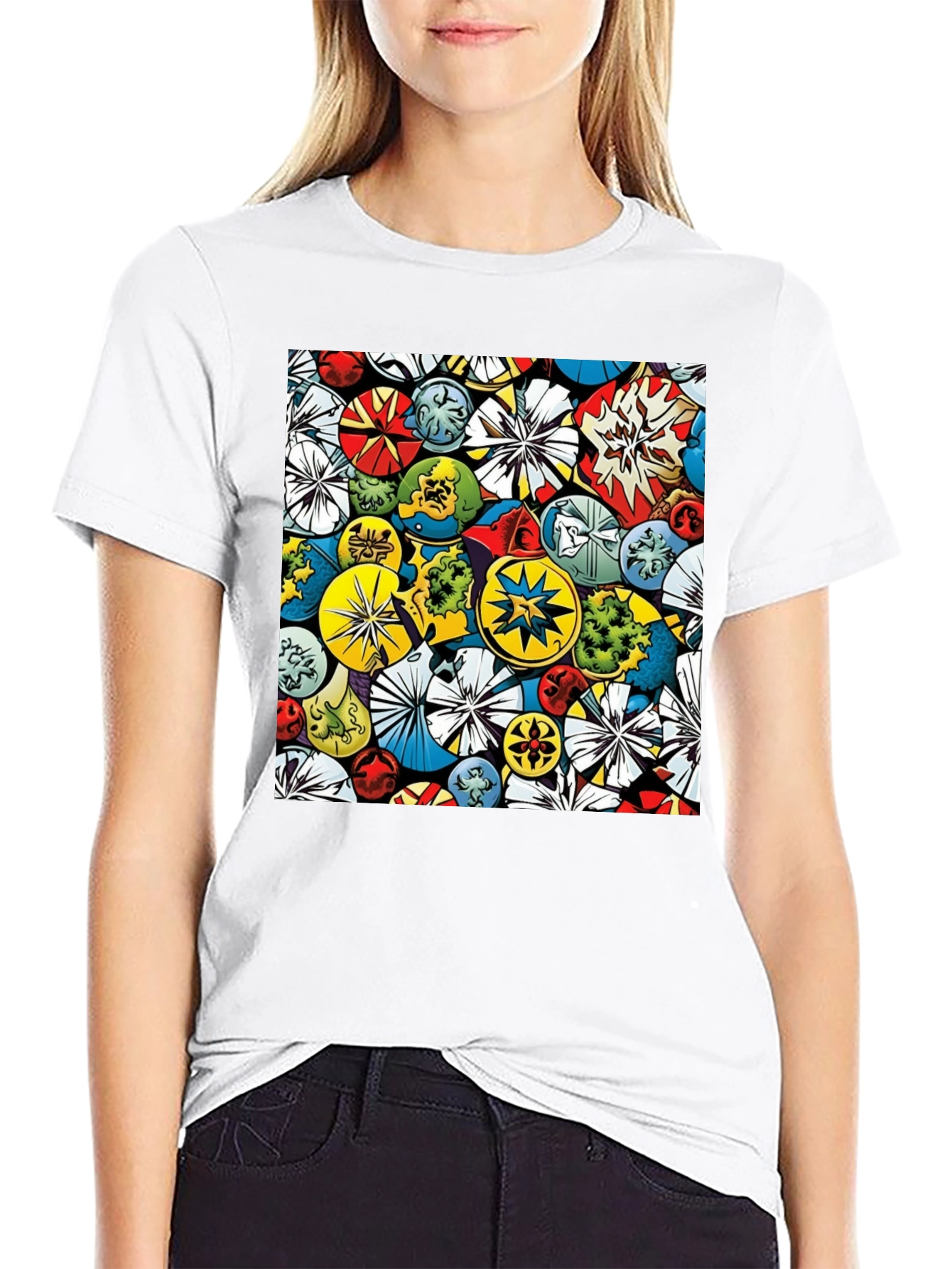 Comic Book Circle Pattern T-Shirt