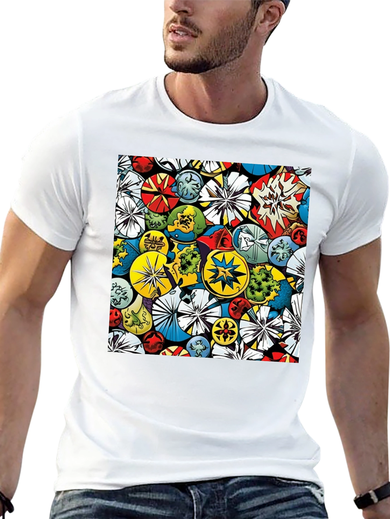 Comic Book Circle Pattern T-Shirt