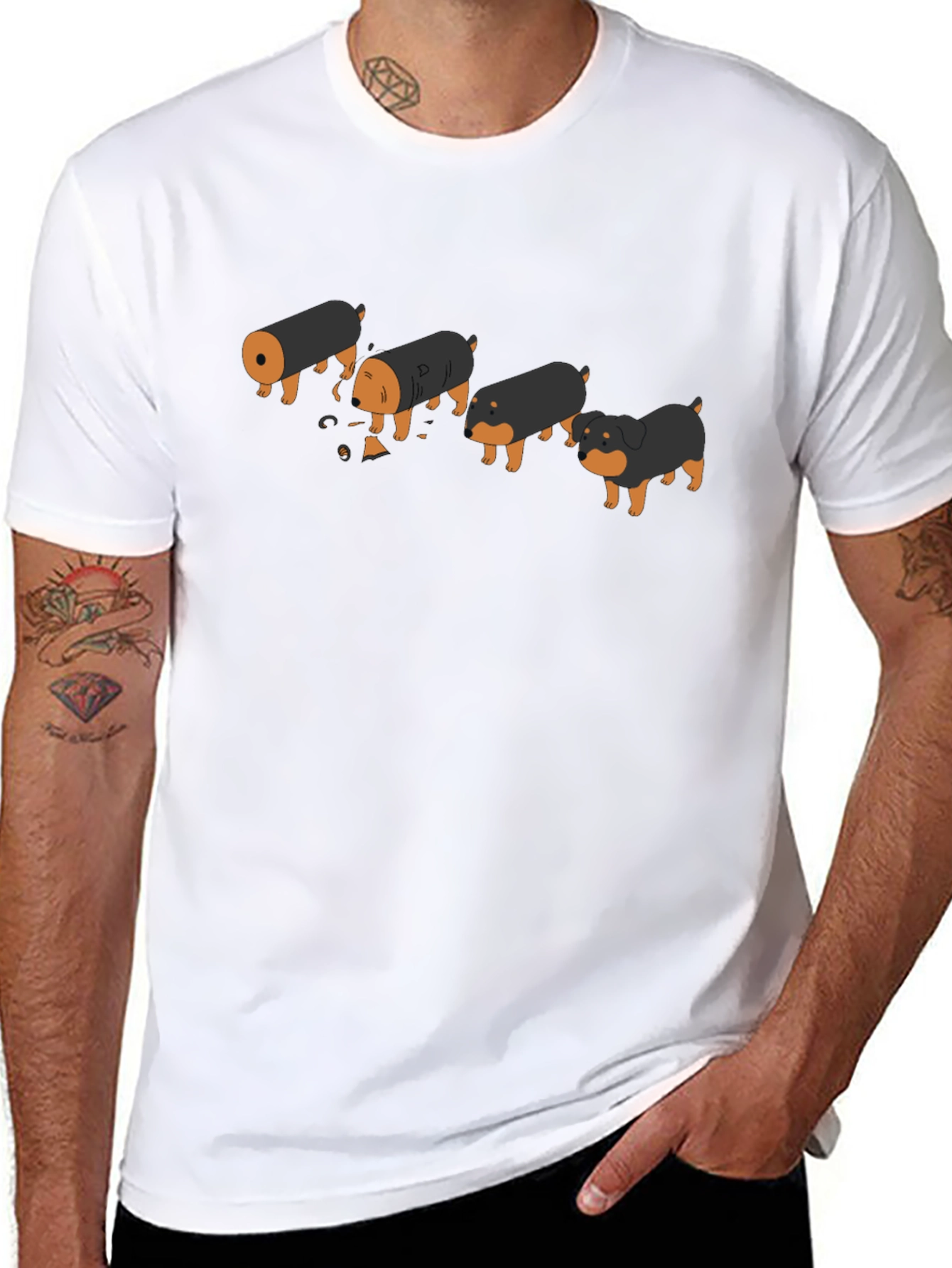 Funny Rottweiler Evolution Black T-Shirt